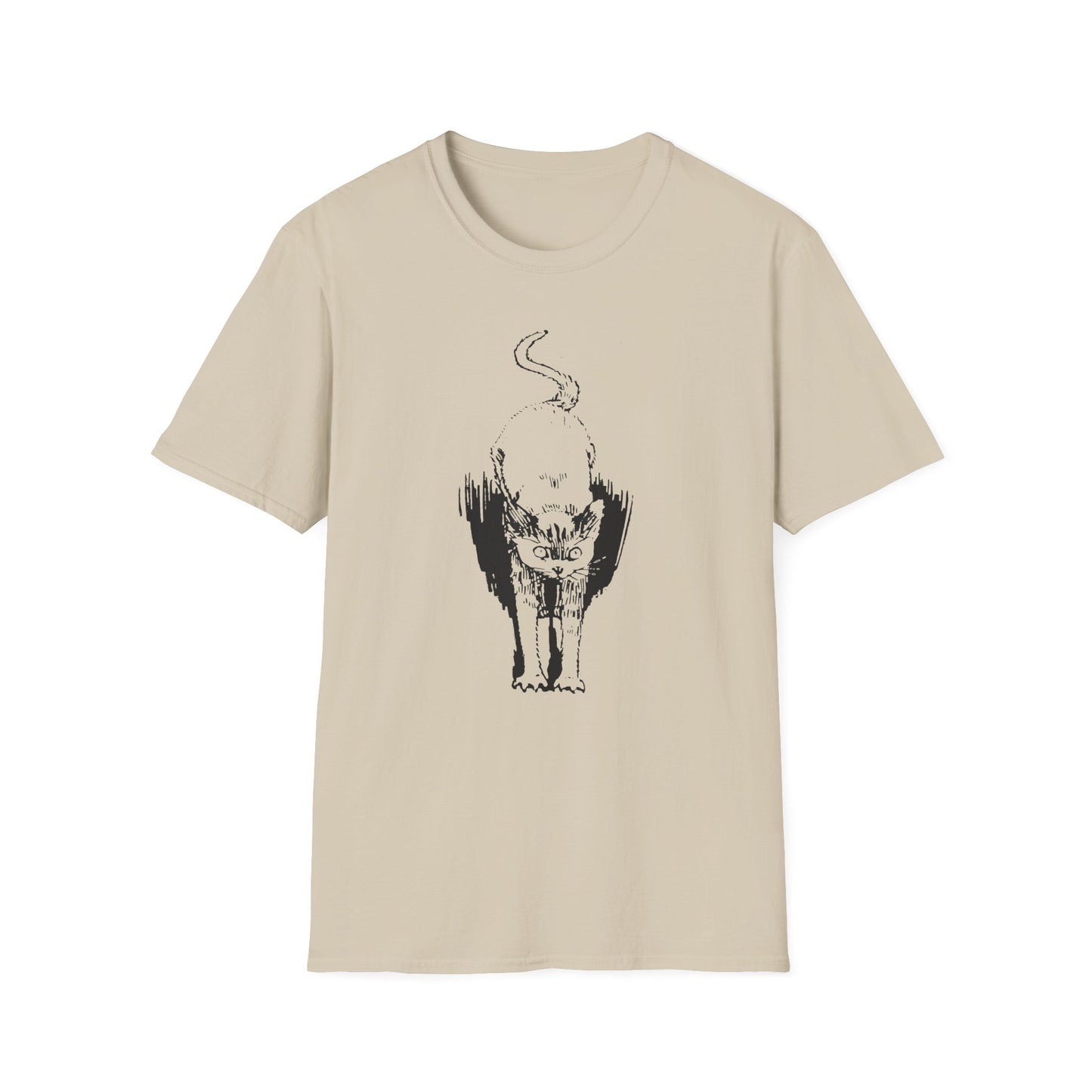 1896 spooked cat from songs for little people monograph illustration by h. stratton tshirt