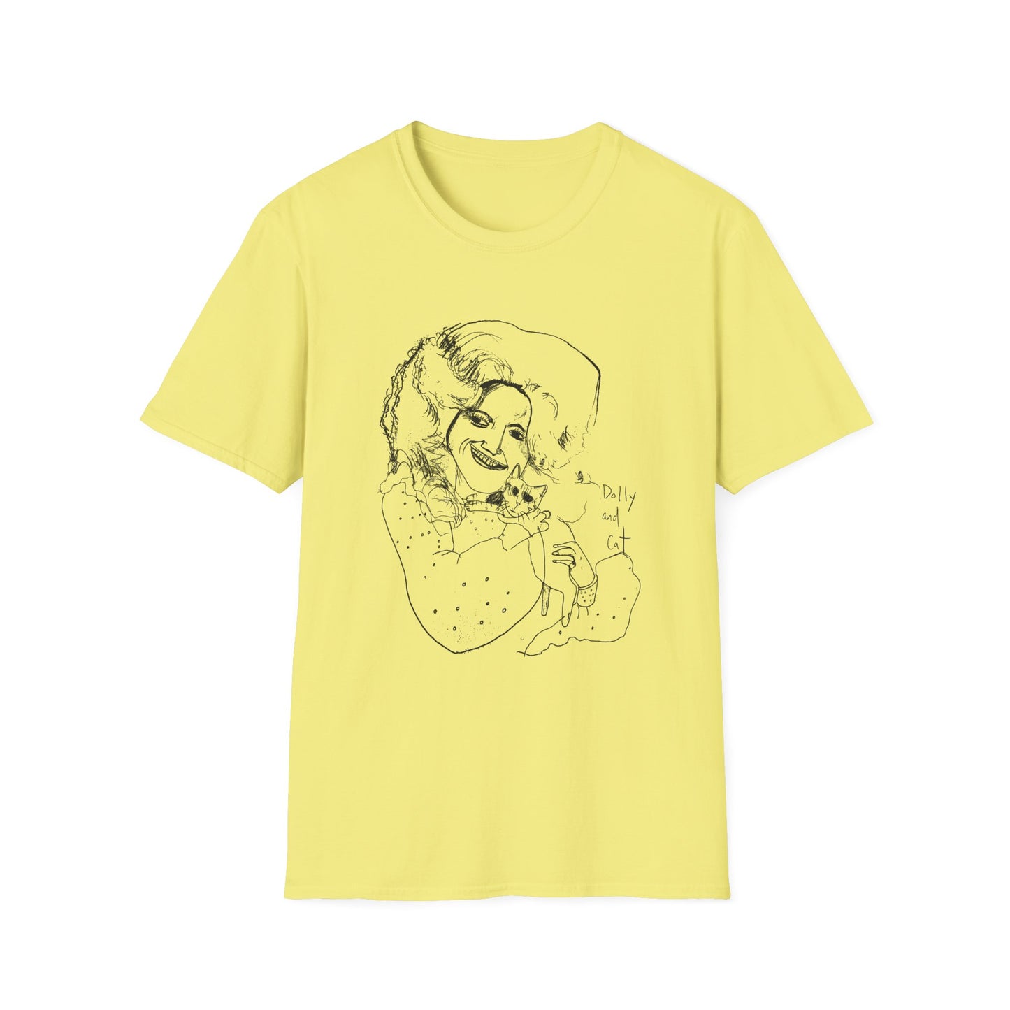 dolly and cat drawing tshirt