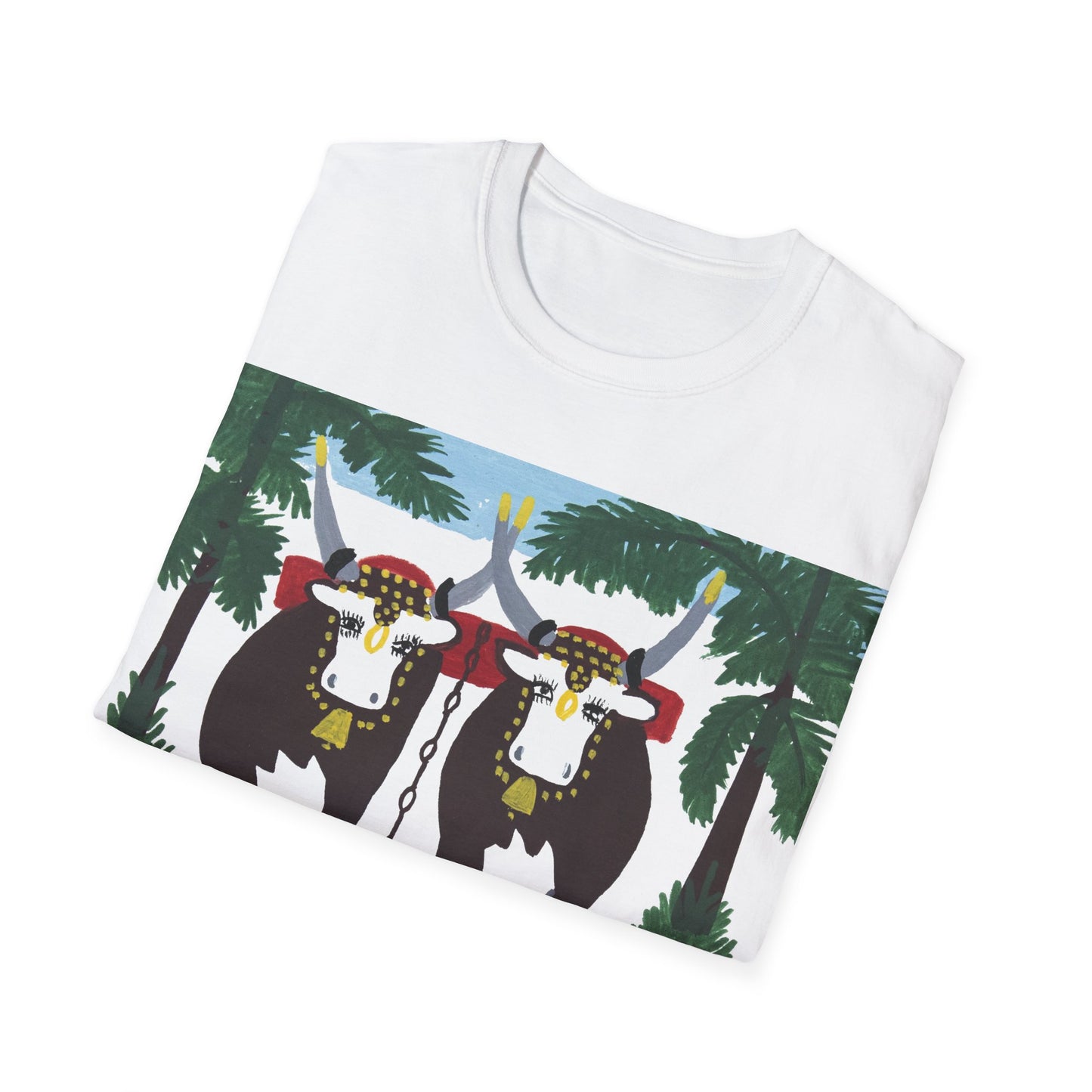 1960s maud lewis painting pair of oxen tshirt