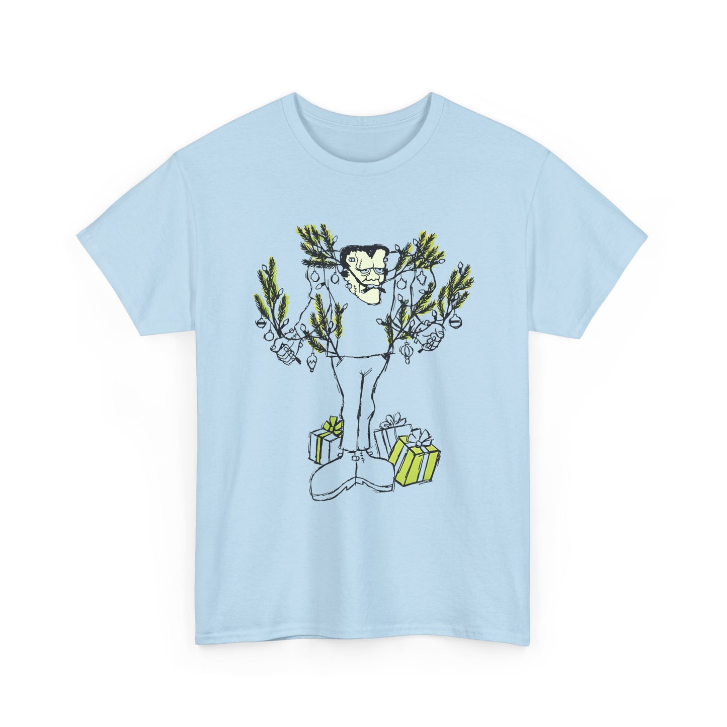 1974 monster holidays by norman bridwell frankenstein monster christmas tree disguise tshirt