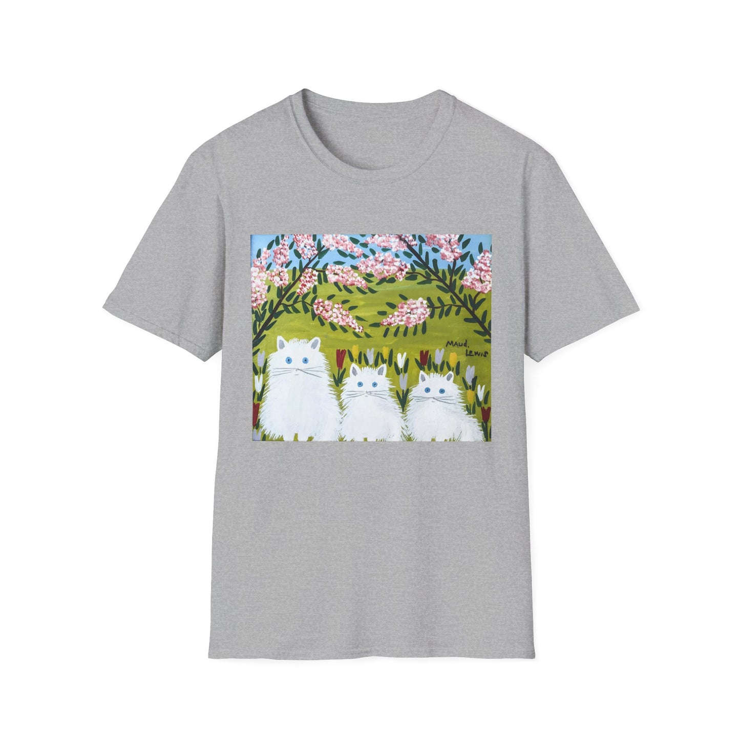 1965 maud lewis painting three white cats tshirt