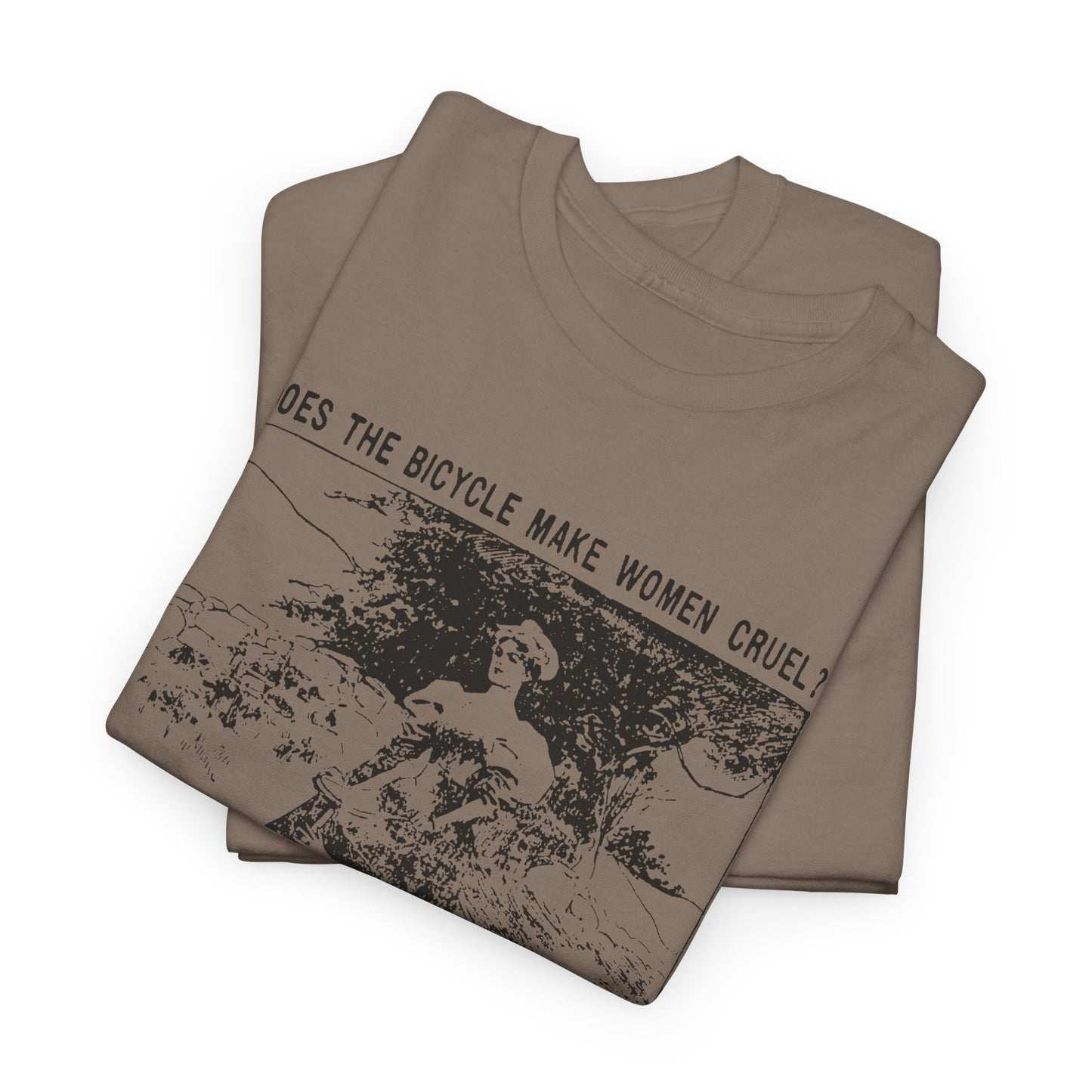 1897 cartoon does the bicycle make women cruel? reproduction tshirt
