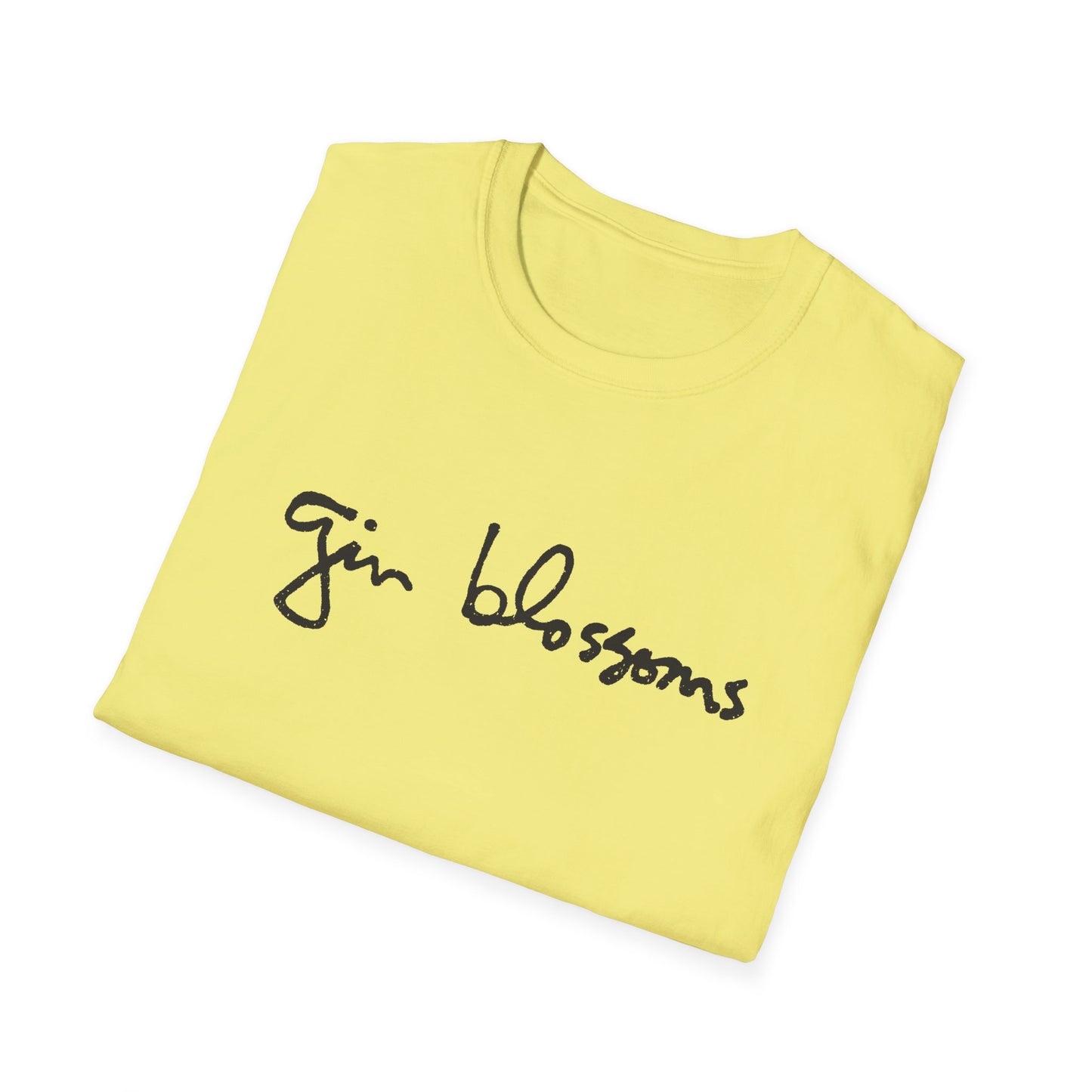 gin blossoms logo in black tshirt
