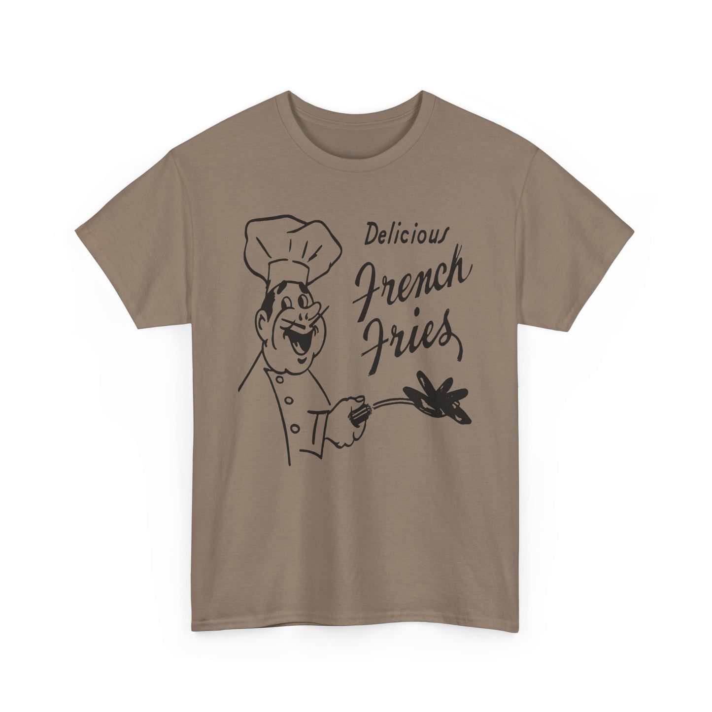 vintage paper bag art delicious french fries reproduction tshirt