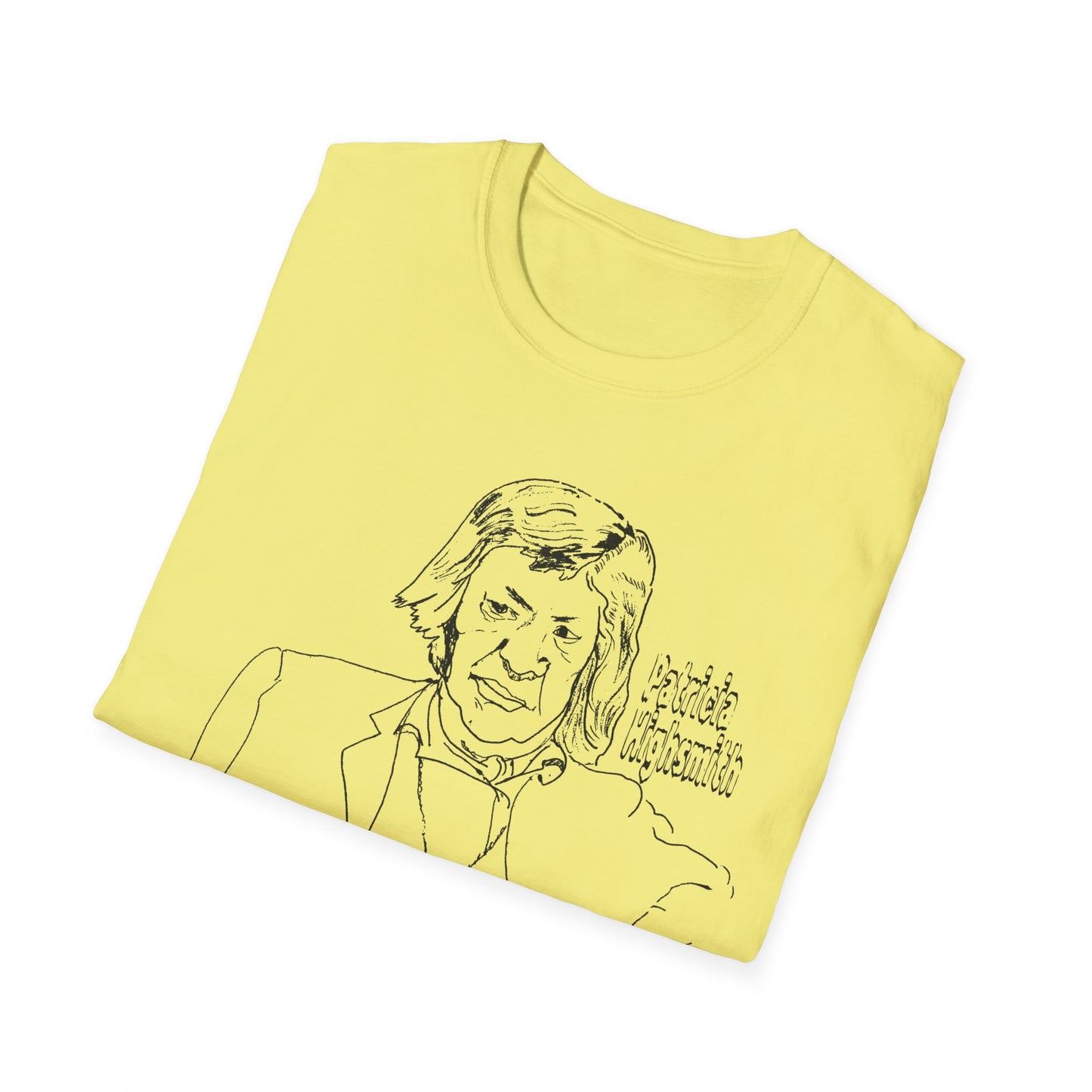 original drawing of patricia highsmith "I find the public passion for justice quite boring and artificial."