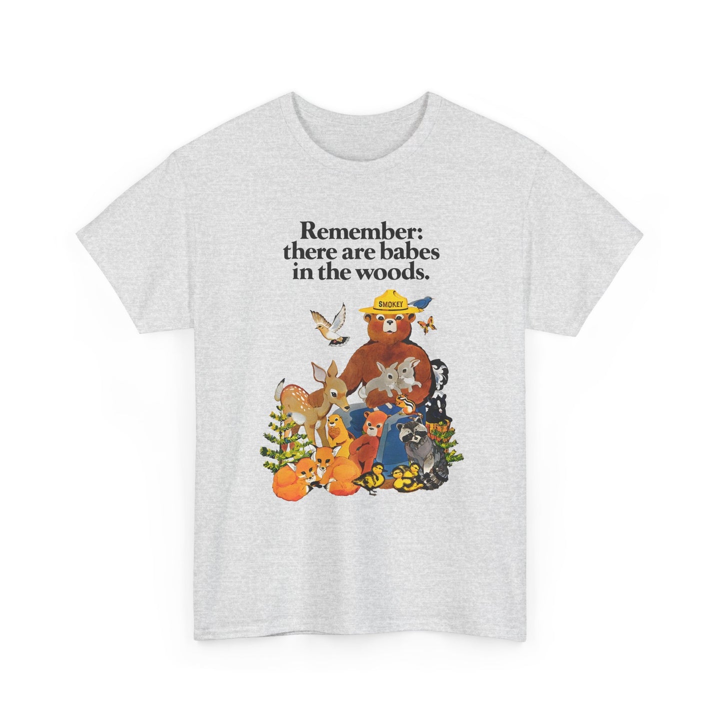 vintage smokey the bear babes in the woods reproduction tshirt