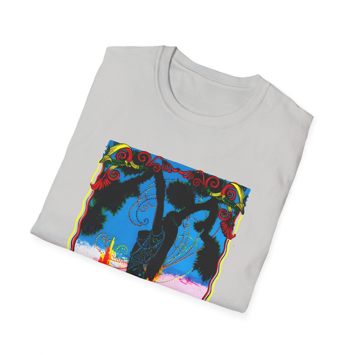 1960's dessert blossom black light psychedelic poster tshirt