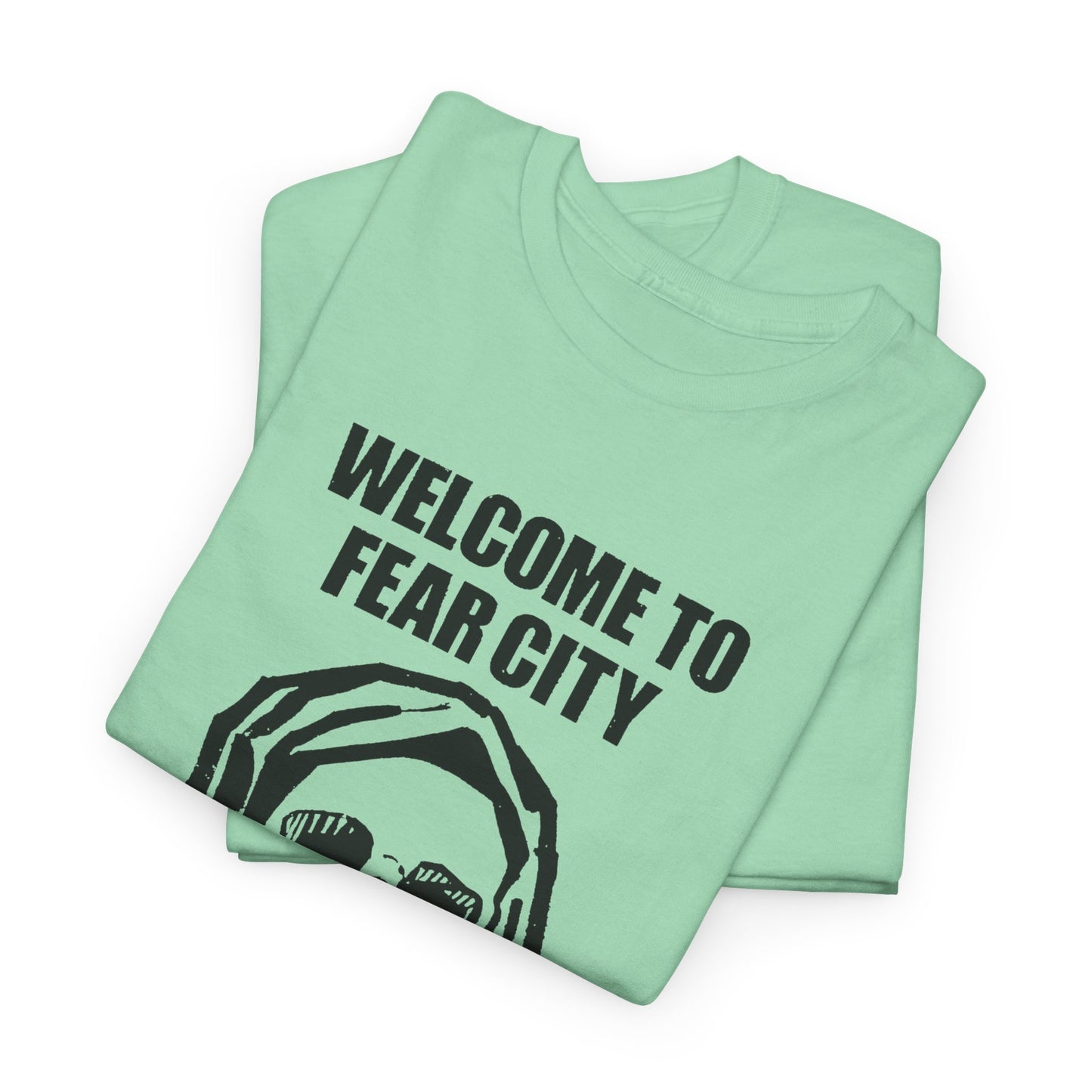 welcome to fear city 1975 new york pamphlet skull tshirt