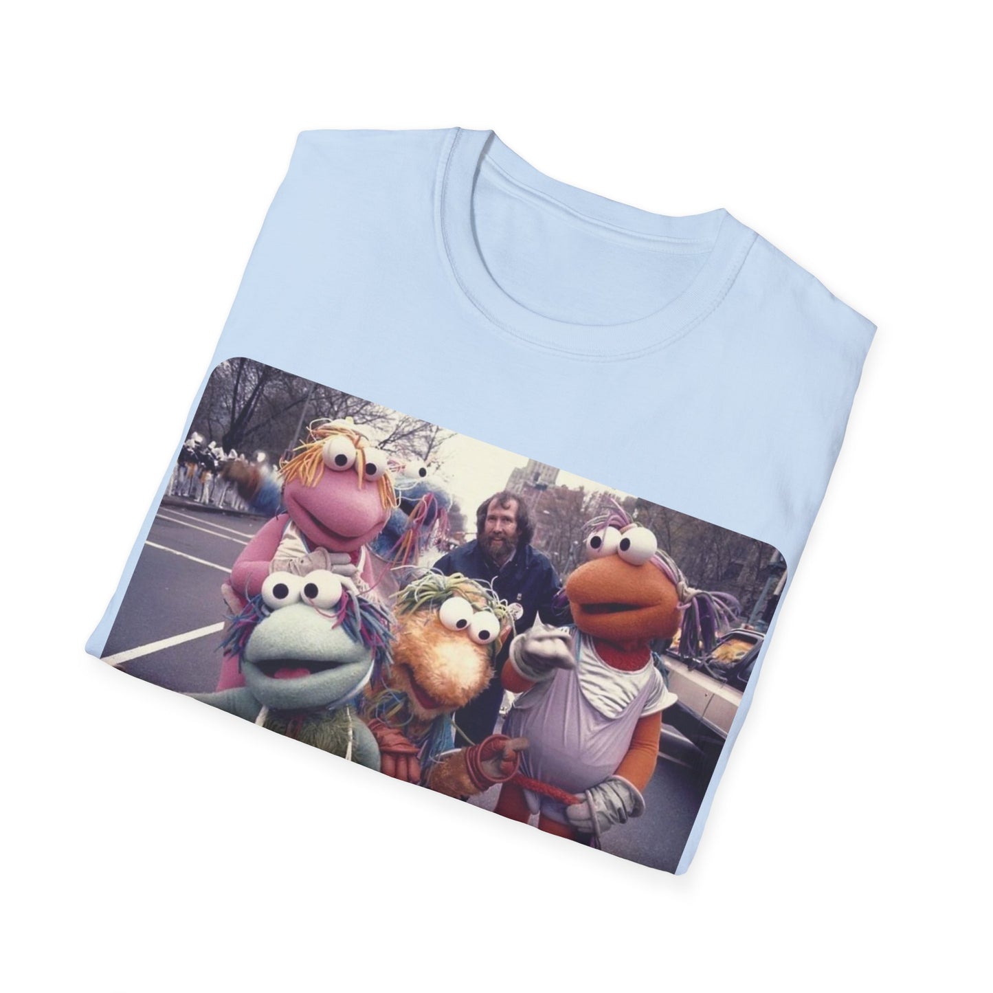 jim henson and the full-body fraggles at the 1984 macy's thanksgiving parade photo tshirt