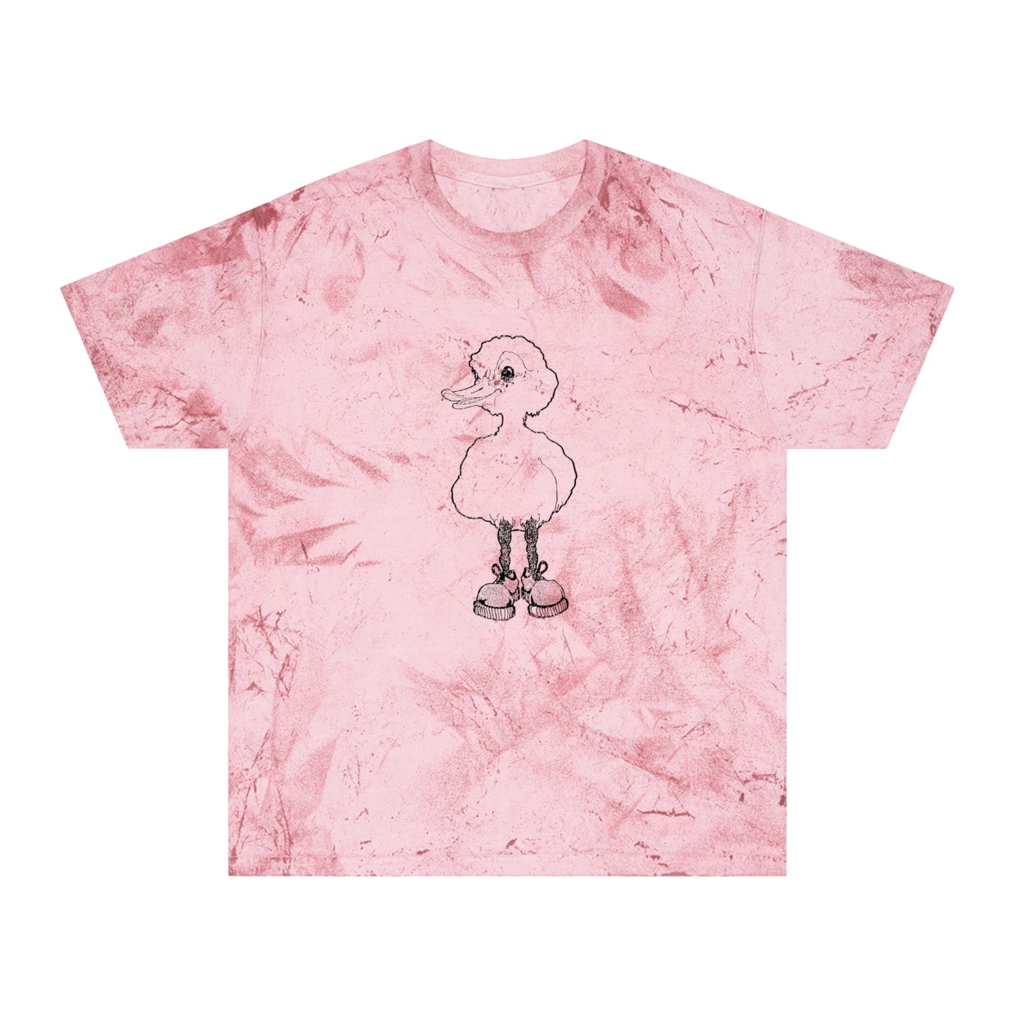 cute little duck in sneakers drawing on a unisex color blast tshirt