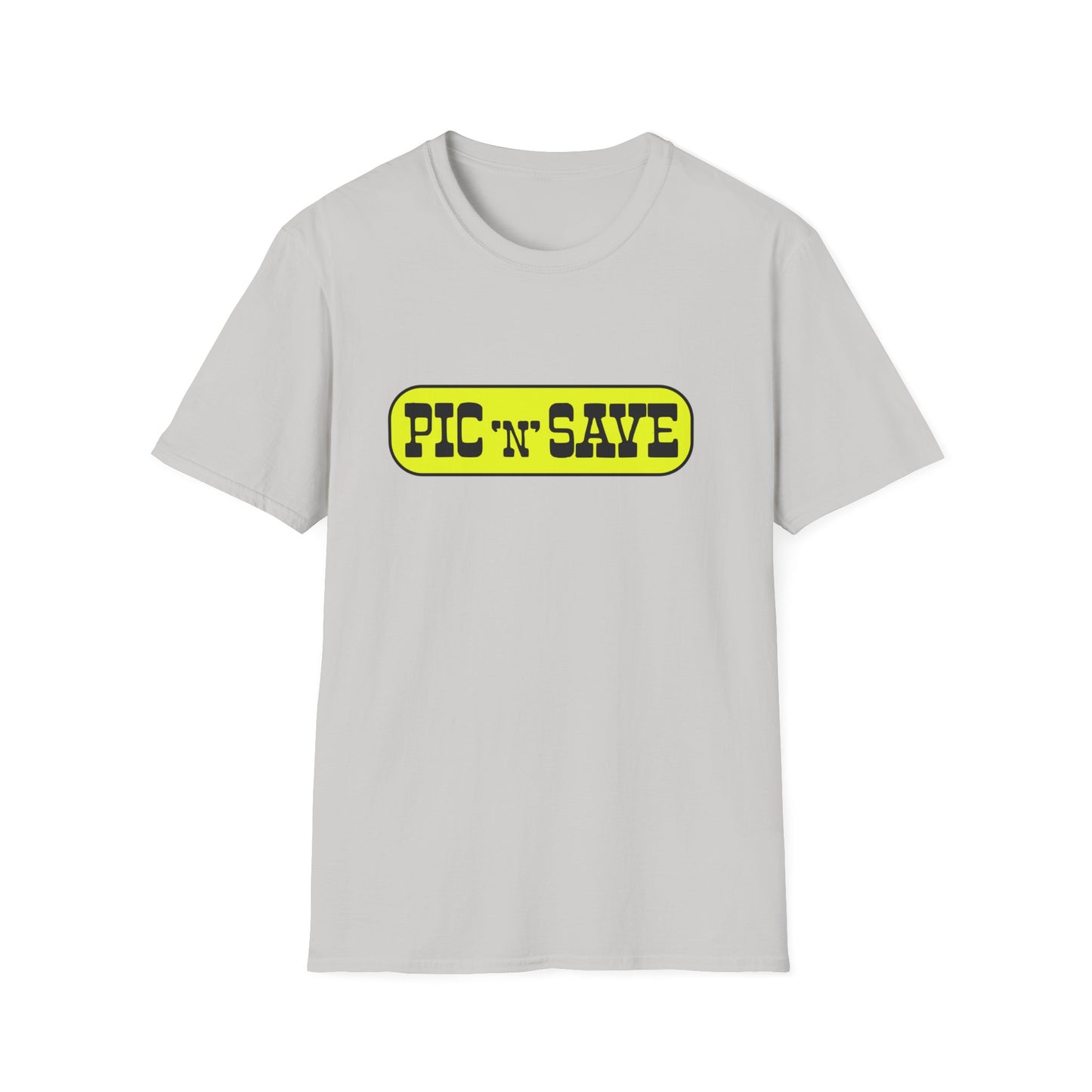 pic n save retail chain logo tshirt