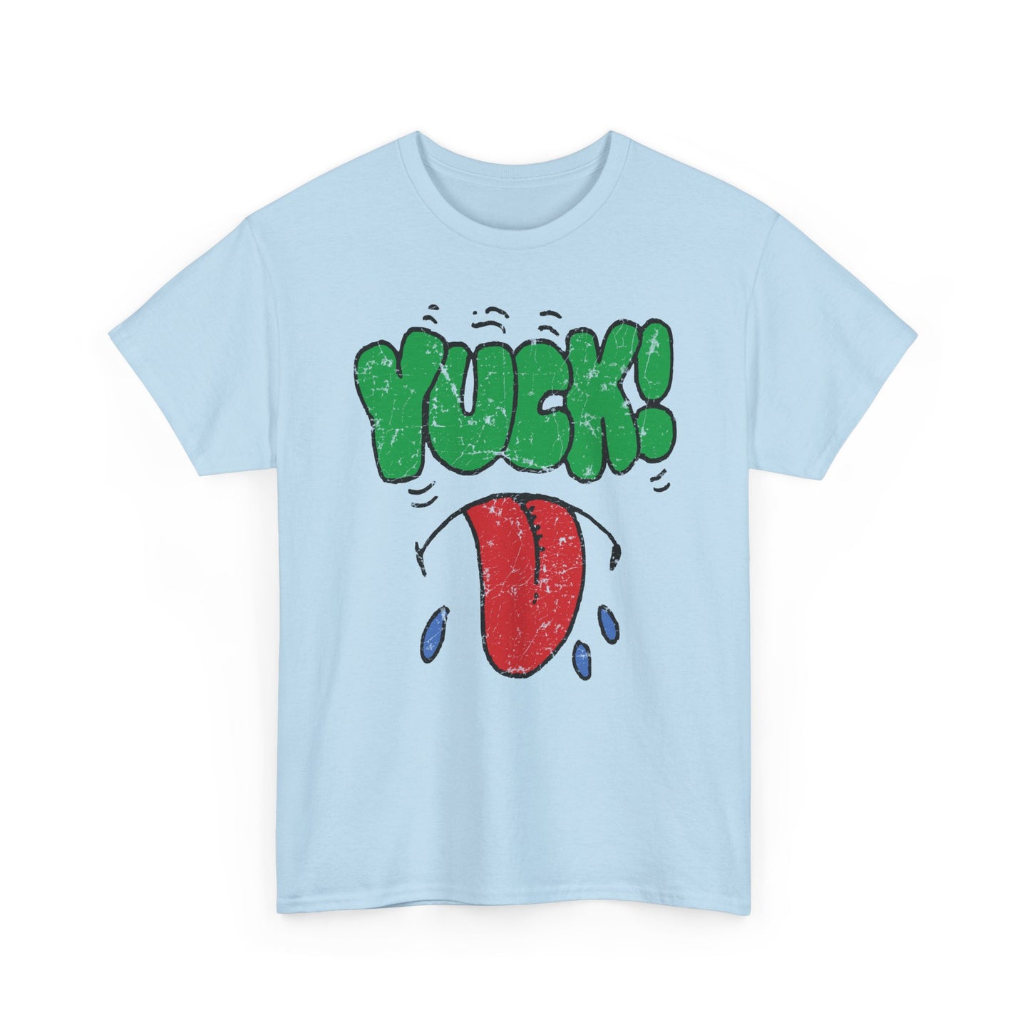 1980s vintage kelloggs cereal stamp yuck! distressed graphic reproduction tshirt