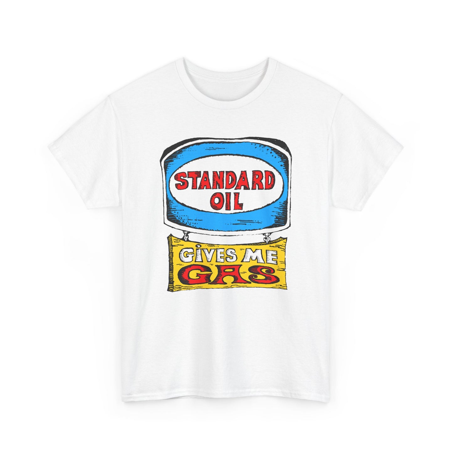 1970s standard oil gives me gas reproduction tshirt