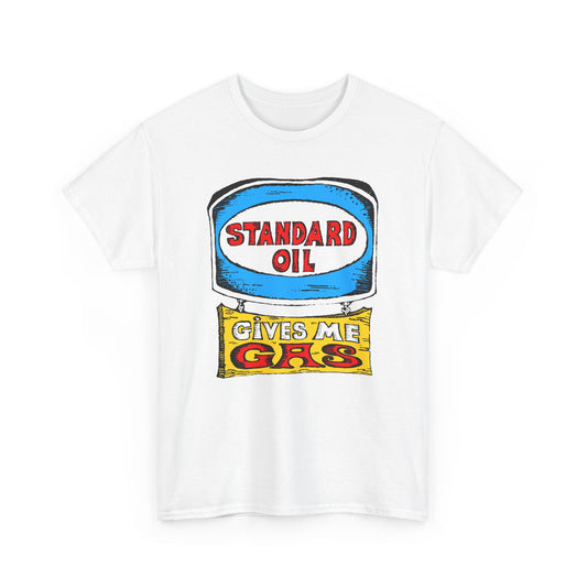 1970s standard oil gives me gas reproduction tshirt