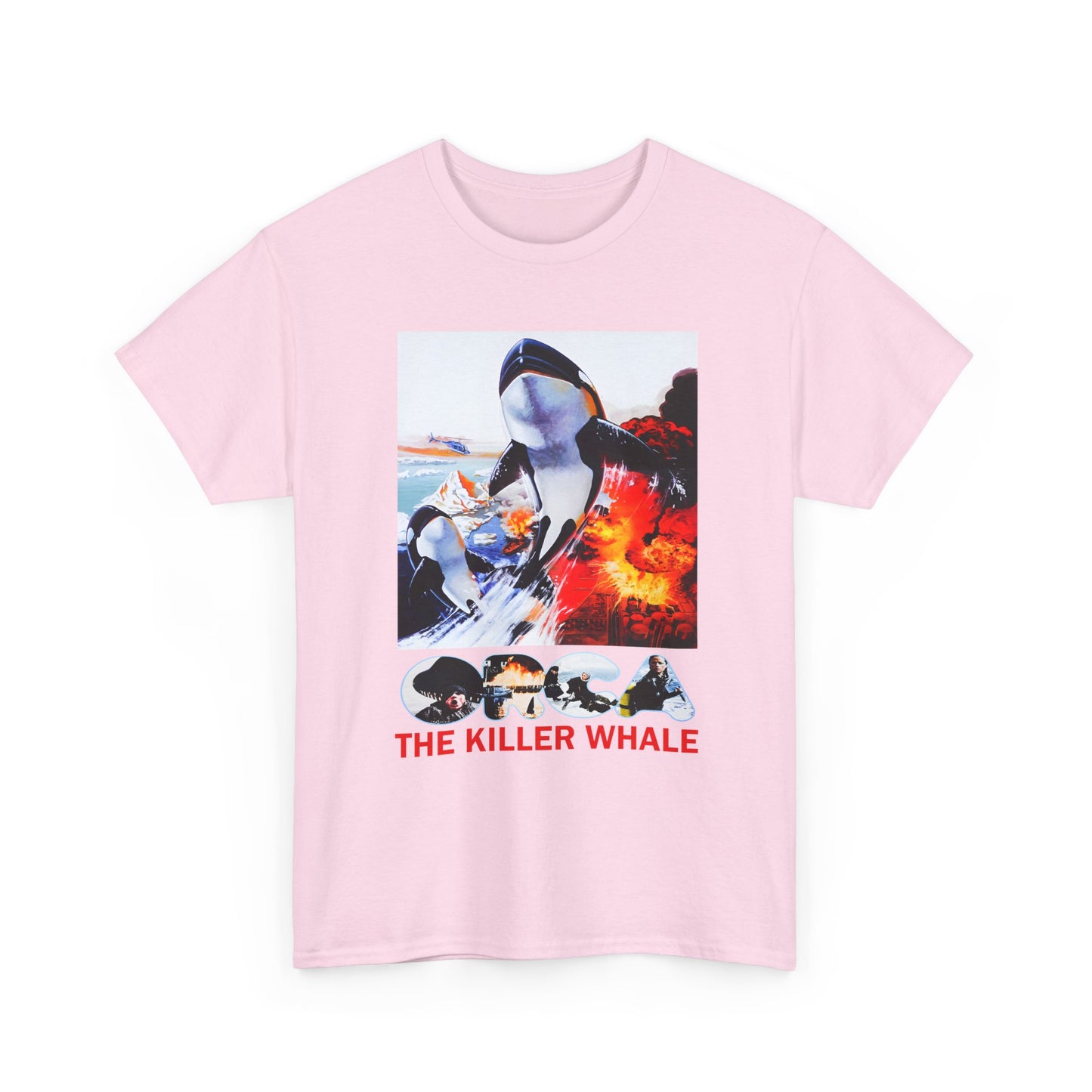 1977 orca the killer whale japanese movie poster custom edit with english title tshirt