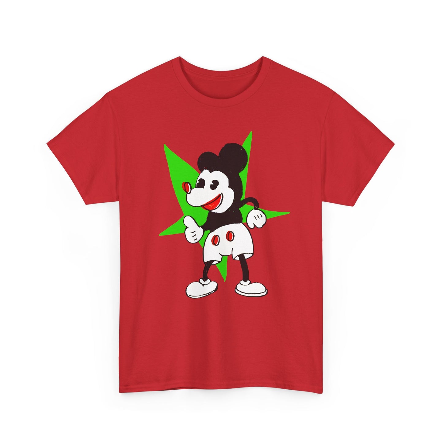 vintage japanese mickey with weird green star fan art tshirt