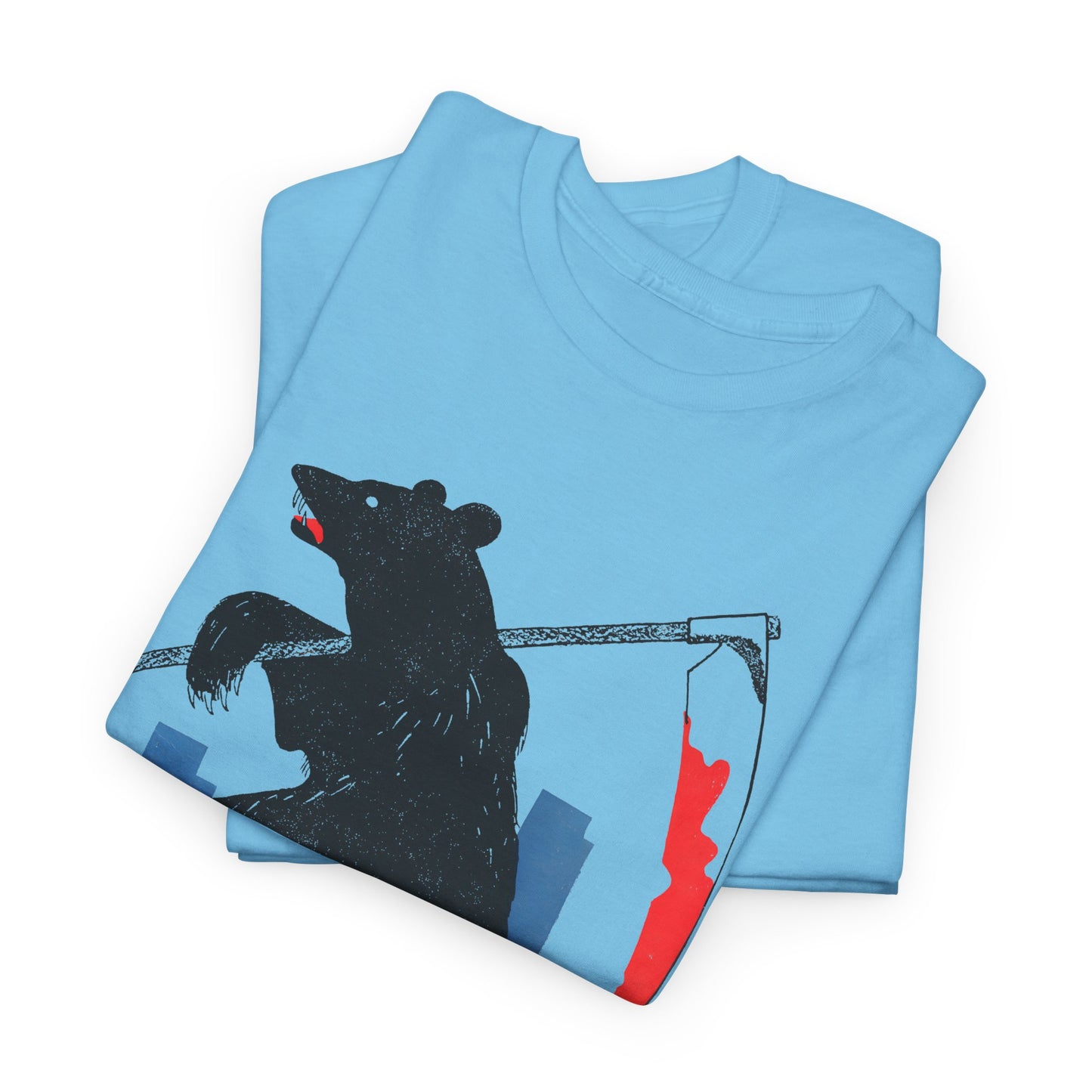 mid century manolo prieto bear with scythe book cover tshirt