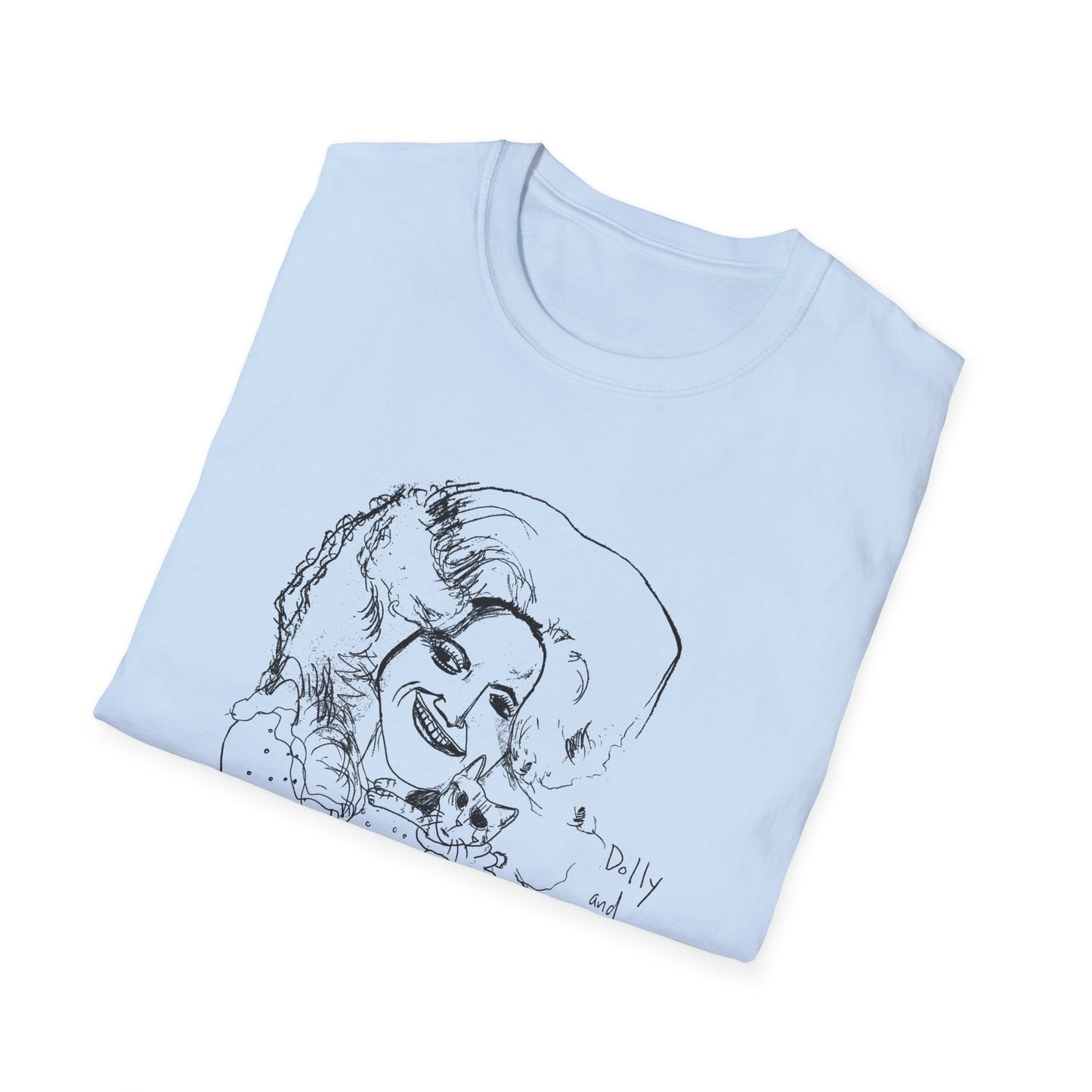 dolly and cat drawing tshirt