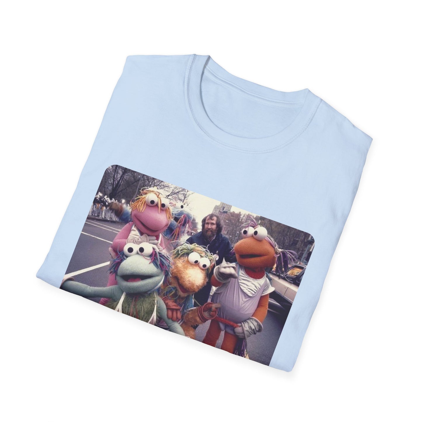 jim henson and the full-body fraggles at the 1984 macy's thanksgiving parade photo tshirt