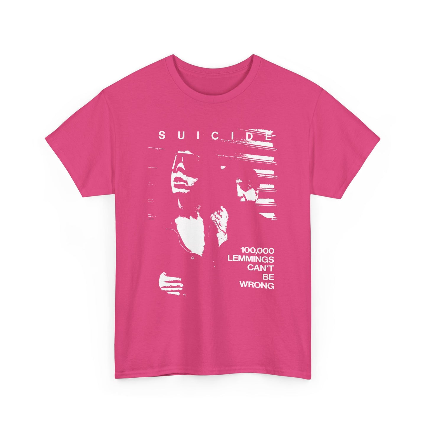 1980 zig zag magazine article on the band suicide 100 000 lemmings can't be wrong graphic tshirt