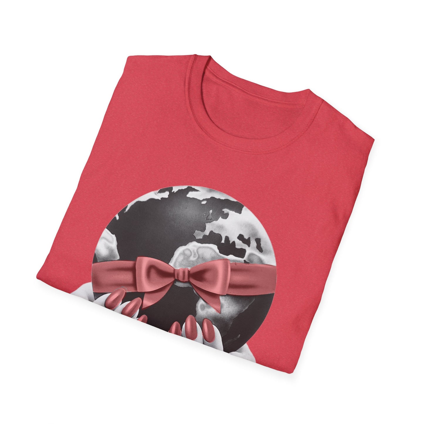 i'd give you the world 1980s graphic from a greeting card red nail version tshirt