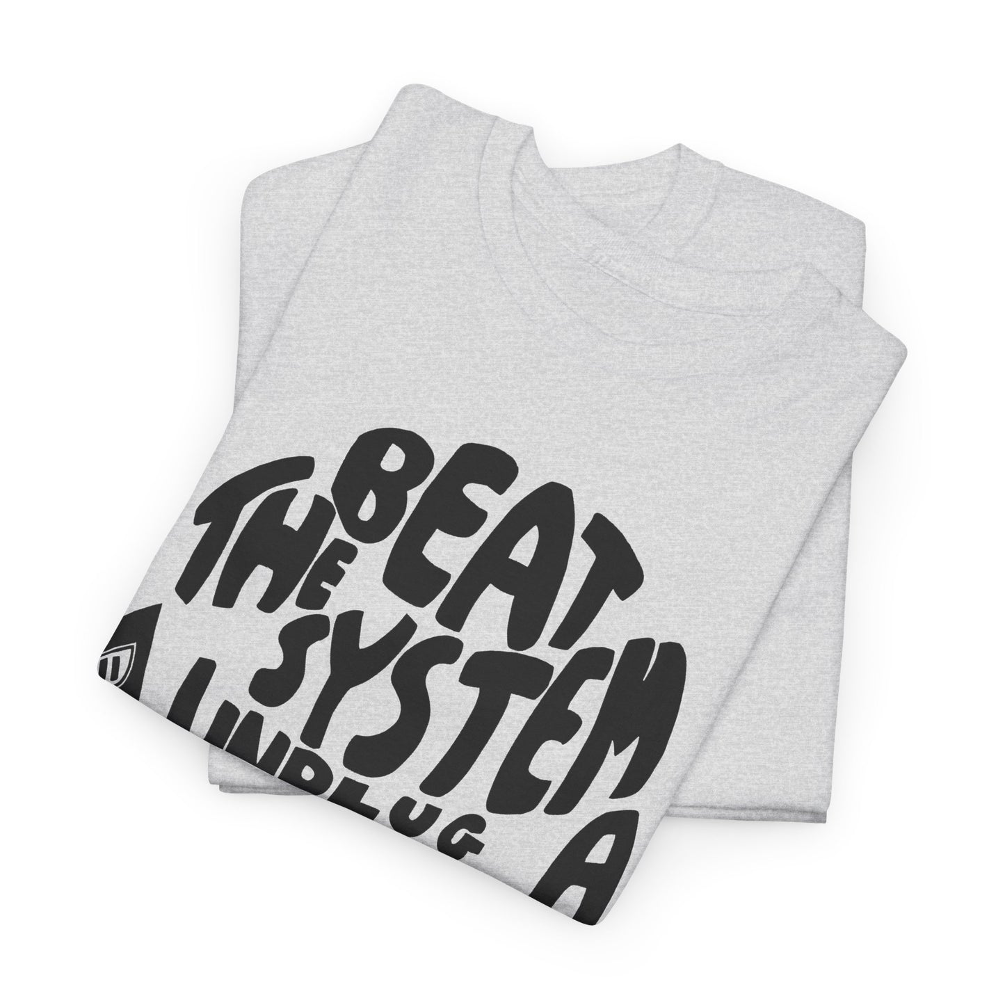 1970s beat the system unplug a computer reproduction tshirt