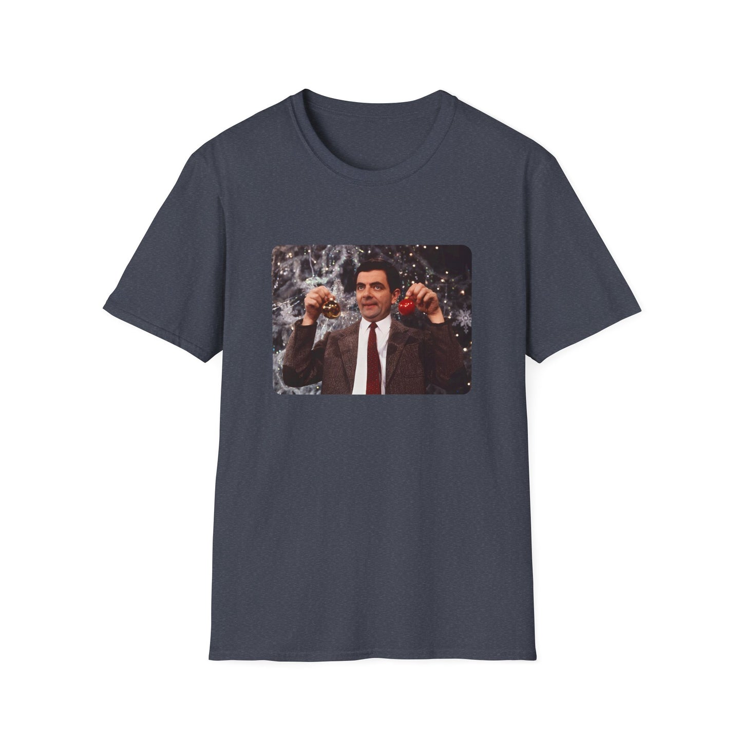 mr bean with christmas ornaments tshirt