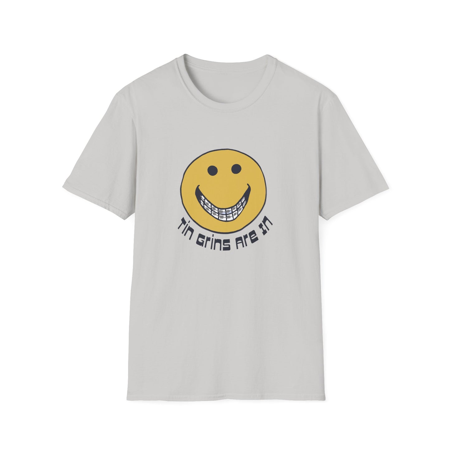 vintage tin grins are in 1970s design tshirt