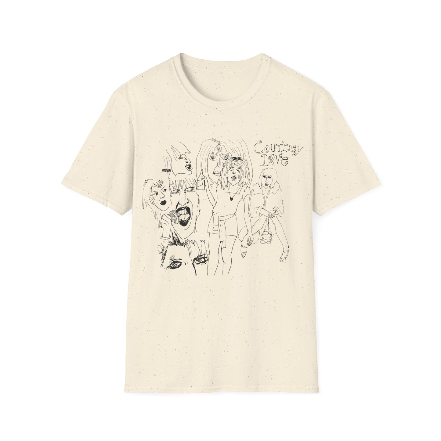 original drawing, courtney love collage tshirt