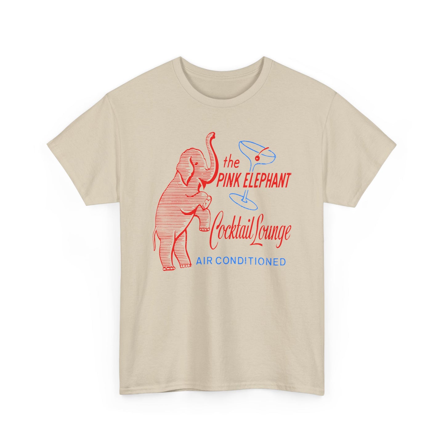 the pink elephant lounge air conditioned cocktail lounge vintage graphic custom edit tshirt