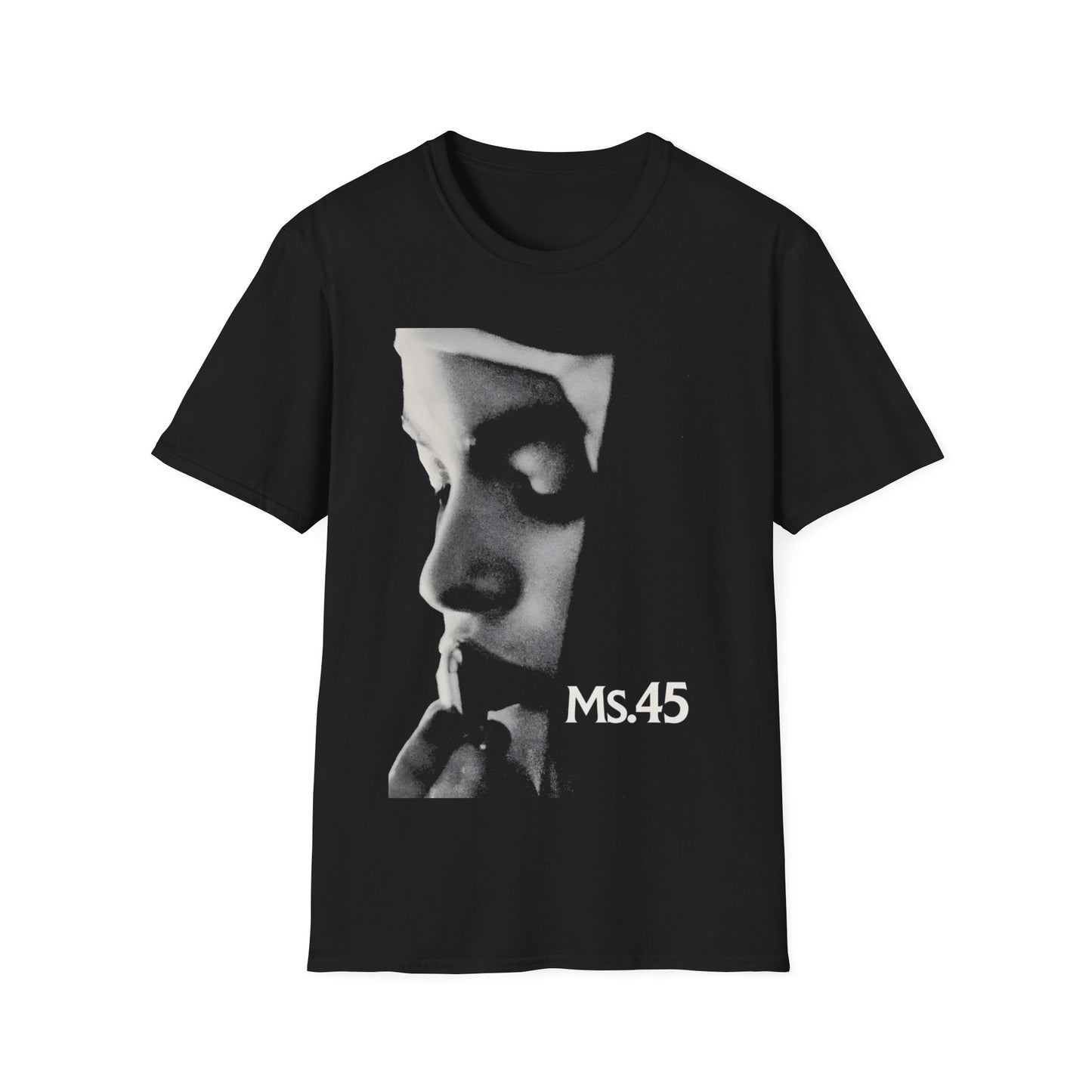 ms. 45 stencil style movie poster tshirt