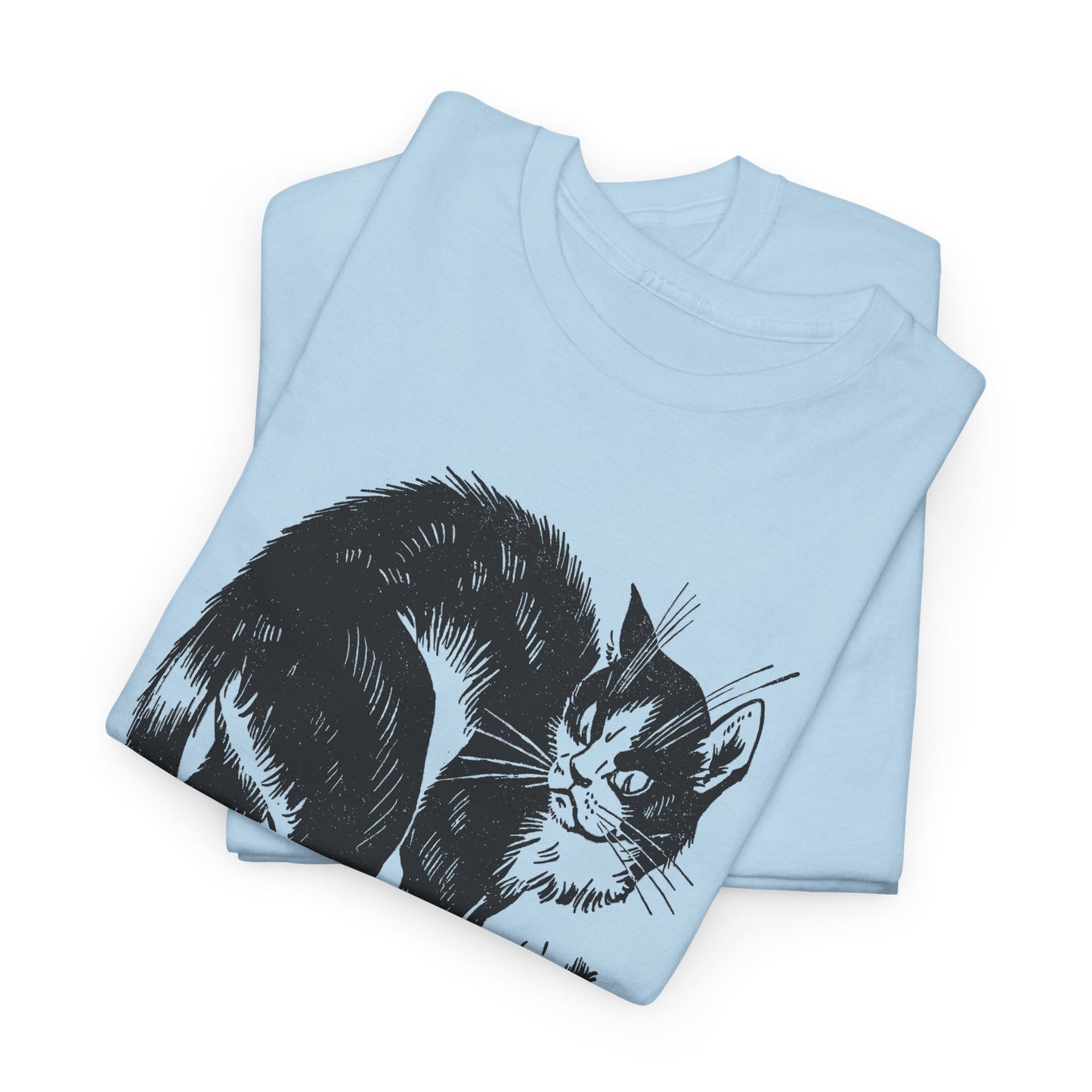 vintage french children's book illustration of angry cat and happy mouse reproduction tshirt