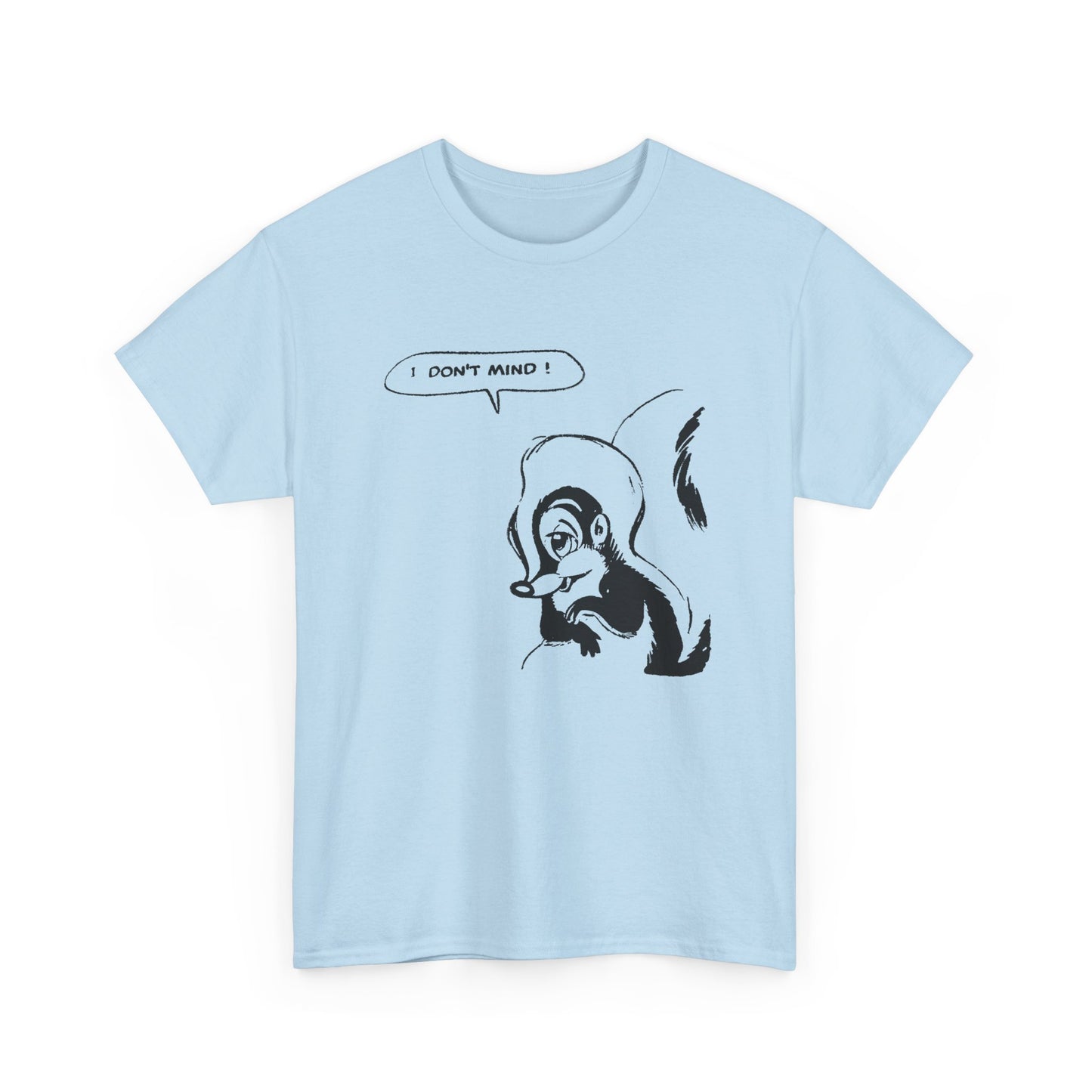 i don't mind cartoon skunk flower from old comic book tshirt