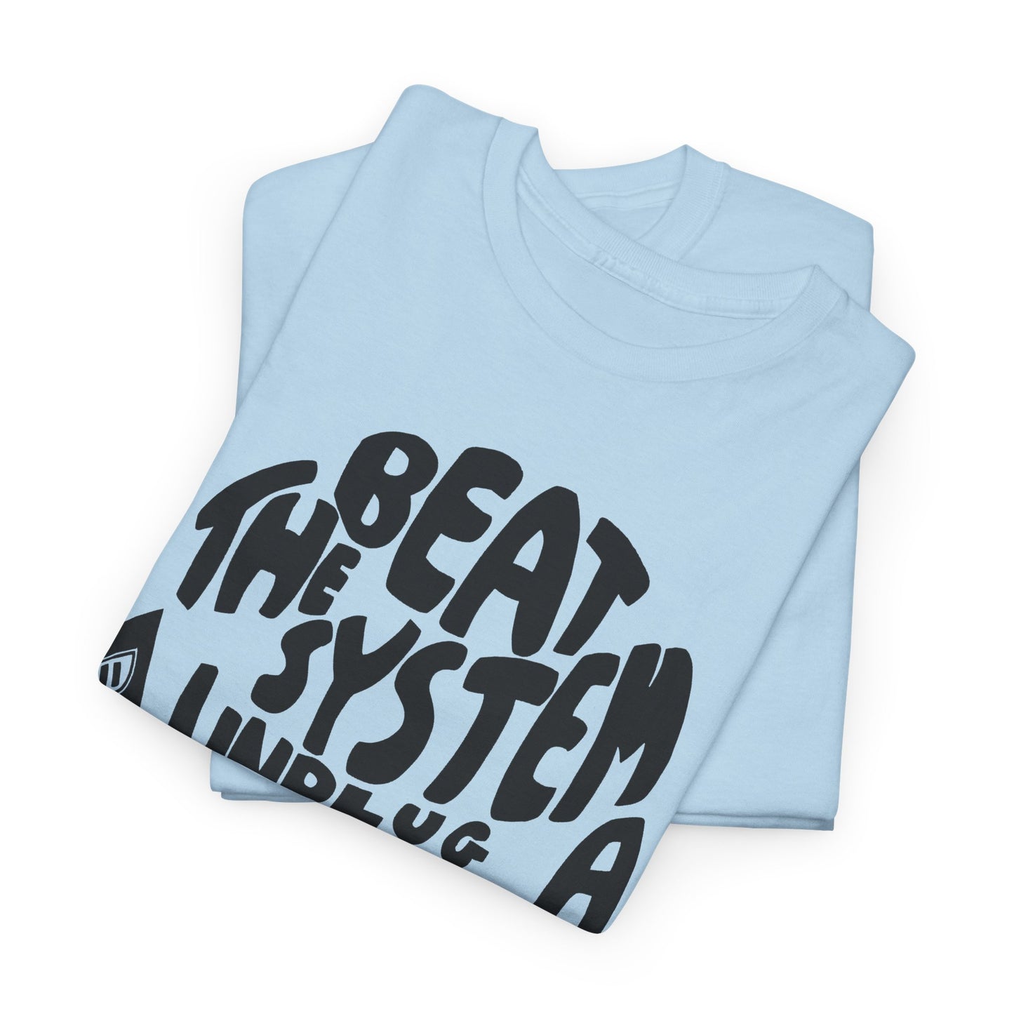 1970s beat the system unplug a computer reproduction tshirt