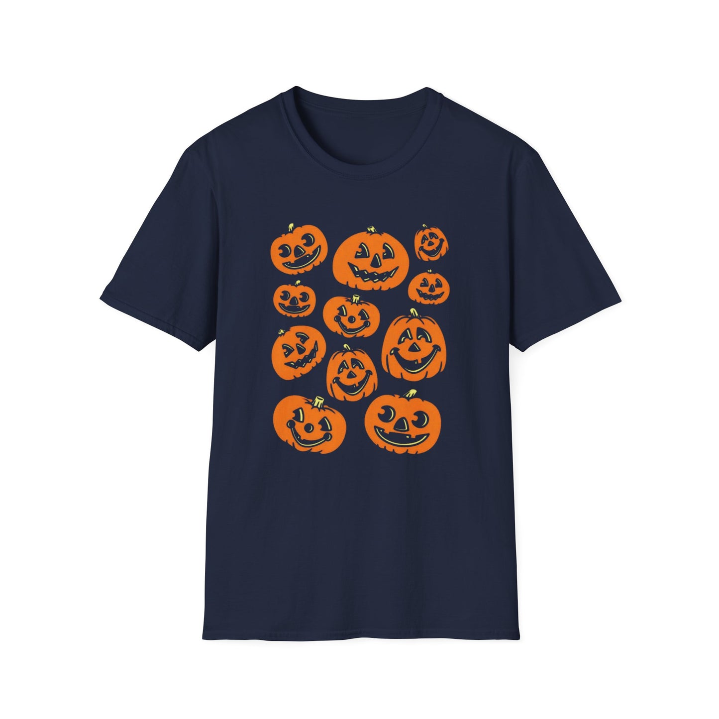 halloween jacko lantern pattern black tshirt