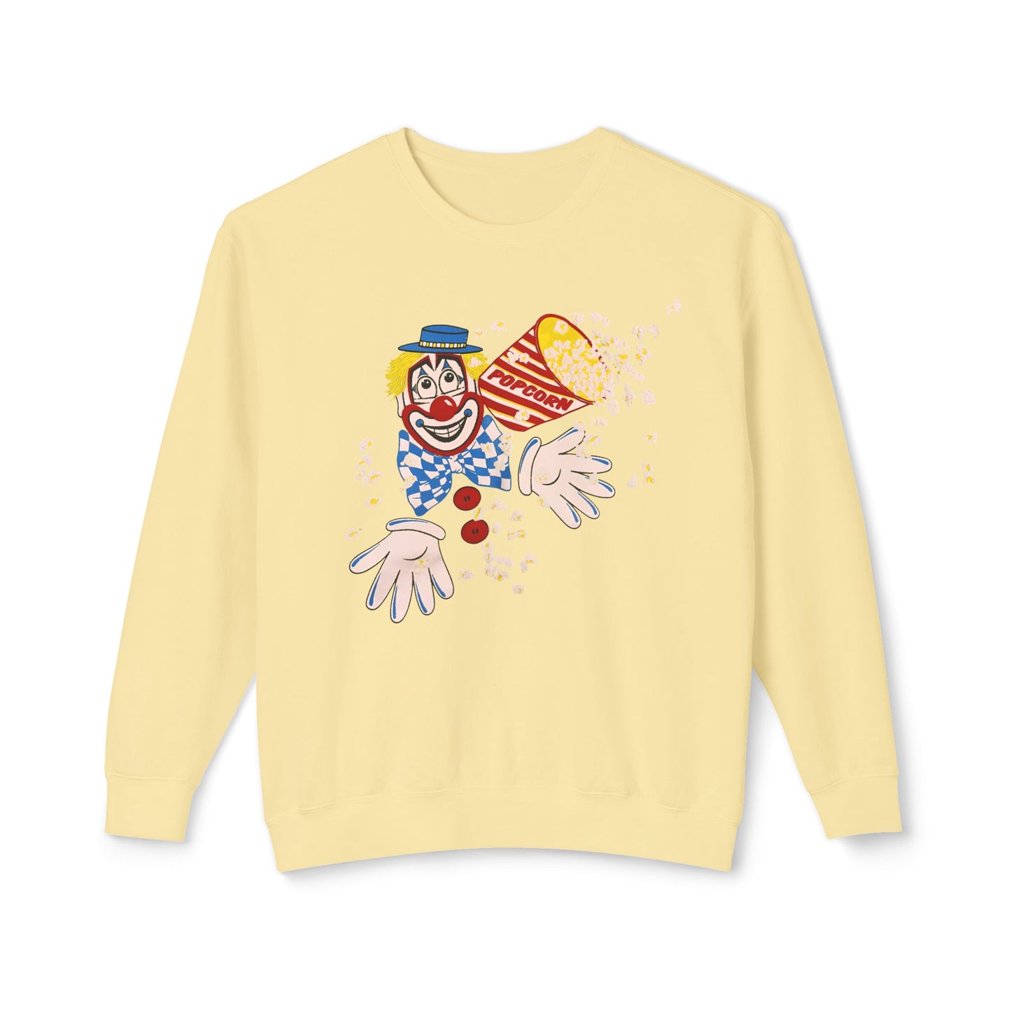 vintage 1980s popcorn clown graphic  100% cotton sweatshirt