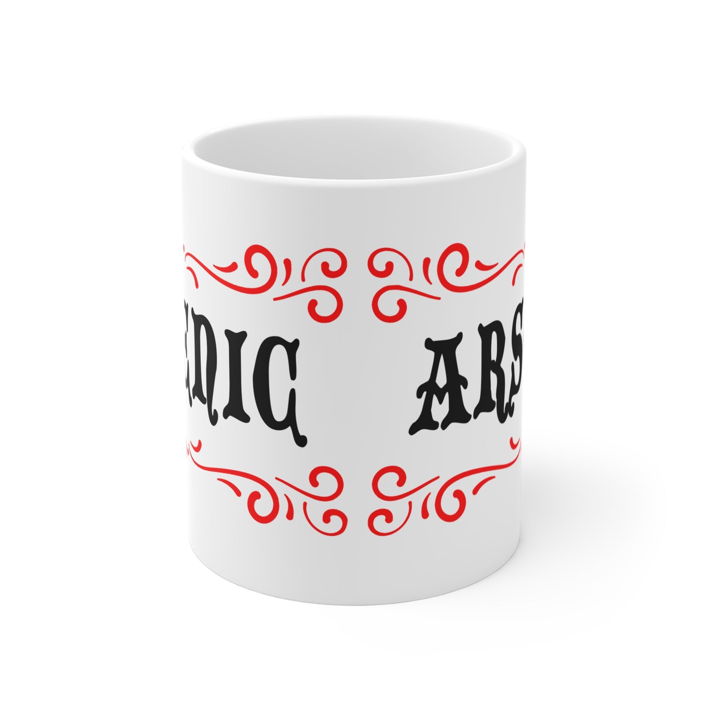 vintage inspired tongue in cheek arsenic drug mug