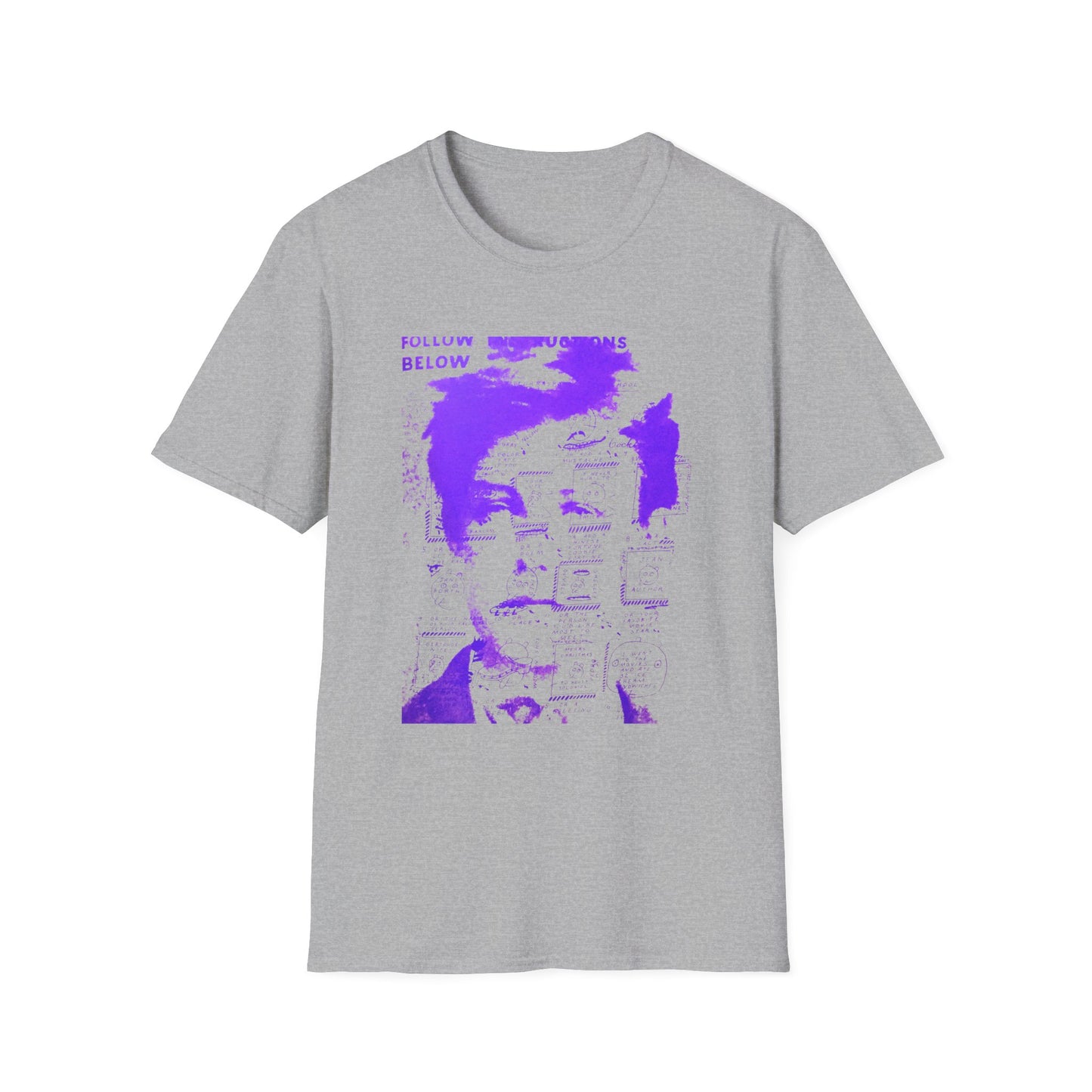 ray johnson arthur rimbaud art in purple tshirt