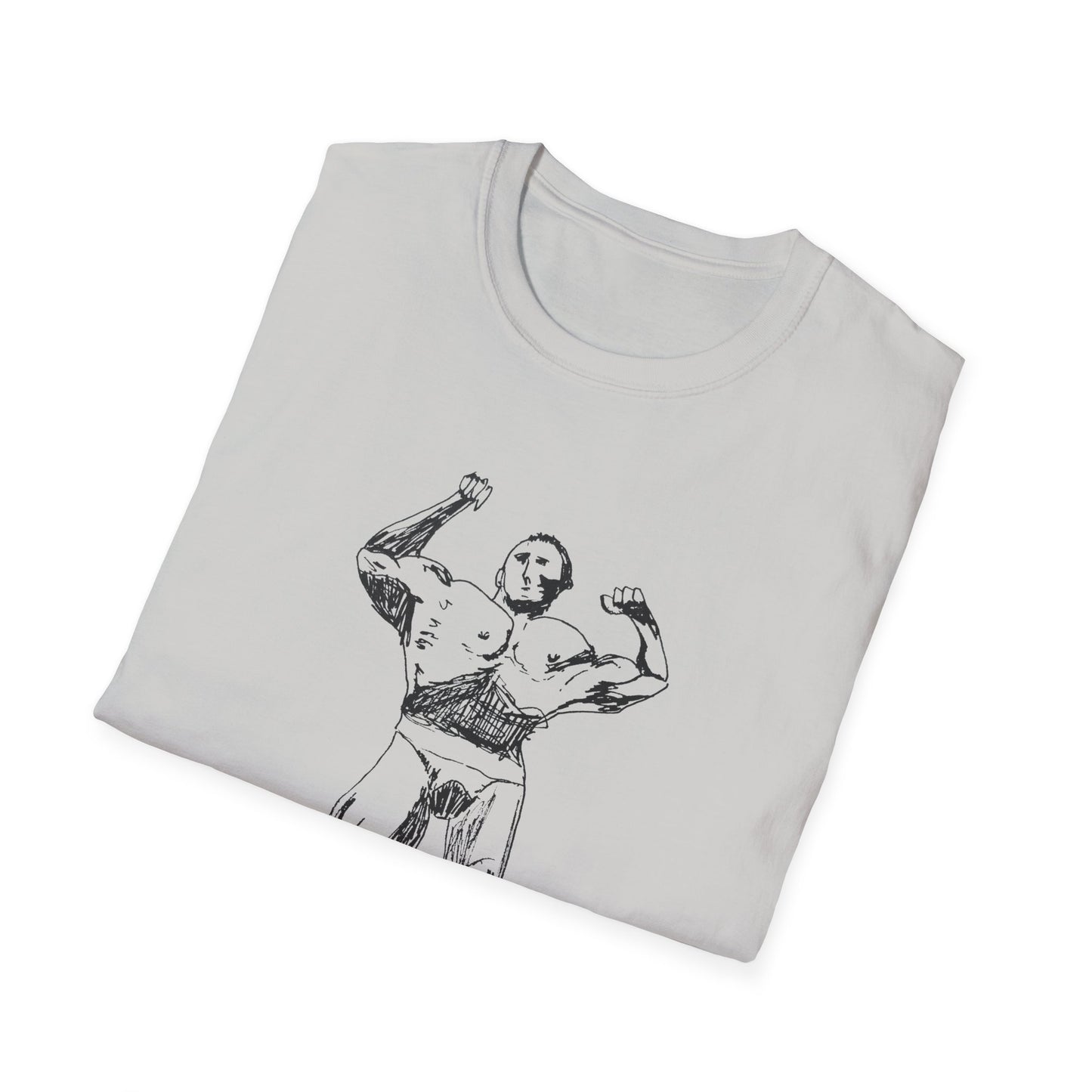 original drawing muscle man tshirt