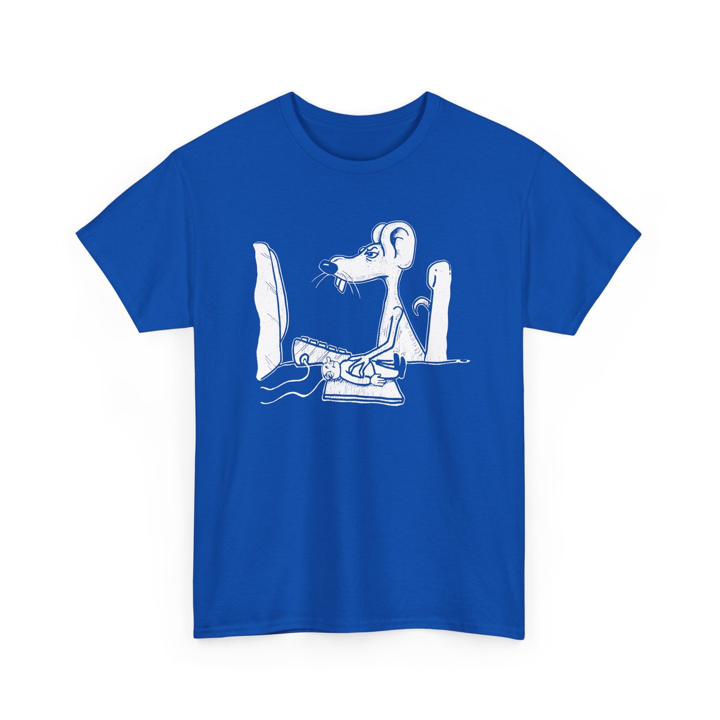 vintage 1990s mouse using man pad on a computer reproduction tshirt