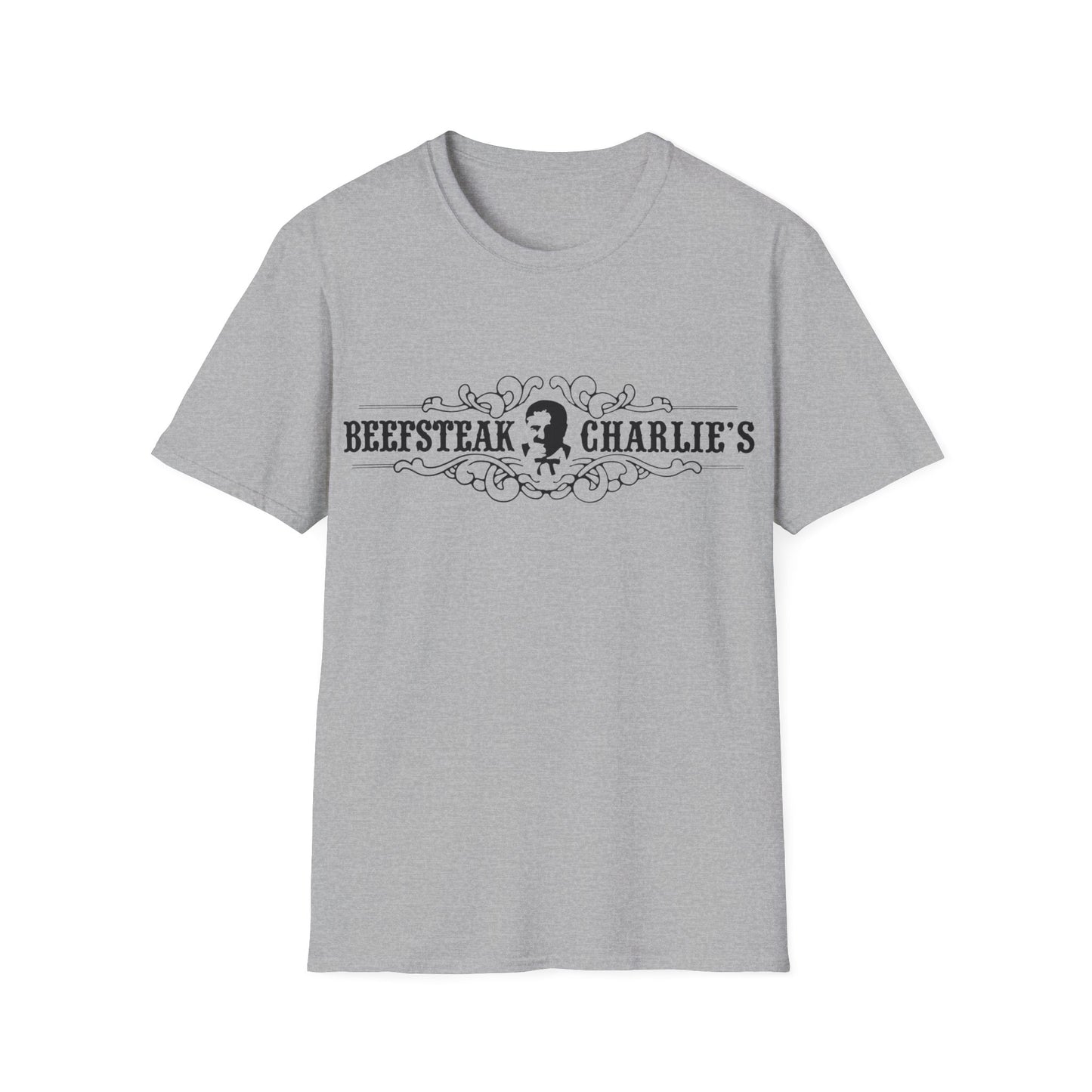 vintage defunct beefsteak charlie's logo tshirt