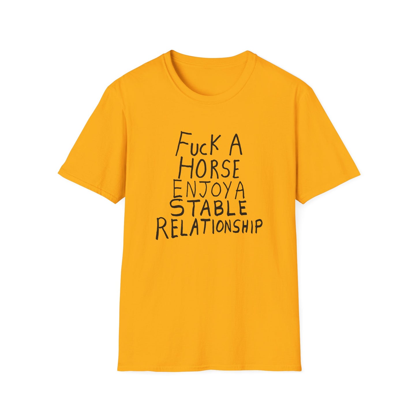 fuck a horse enjoy a stable relationship hand drawn tshirt