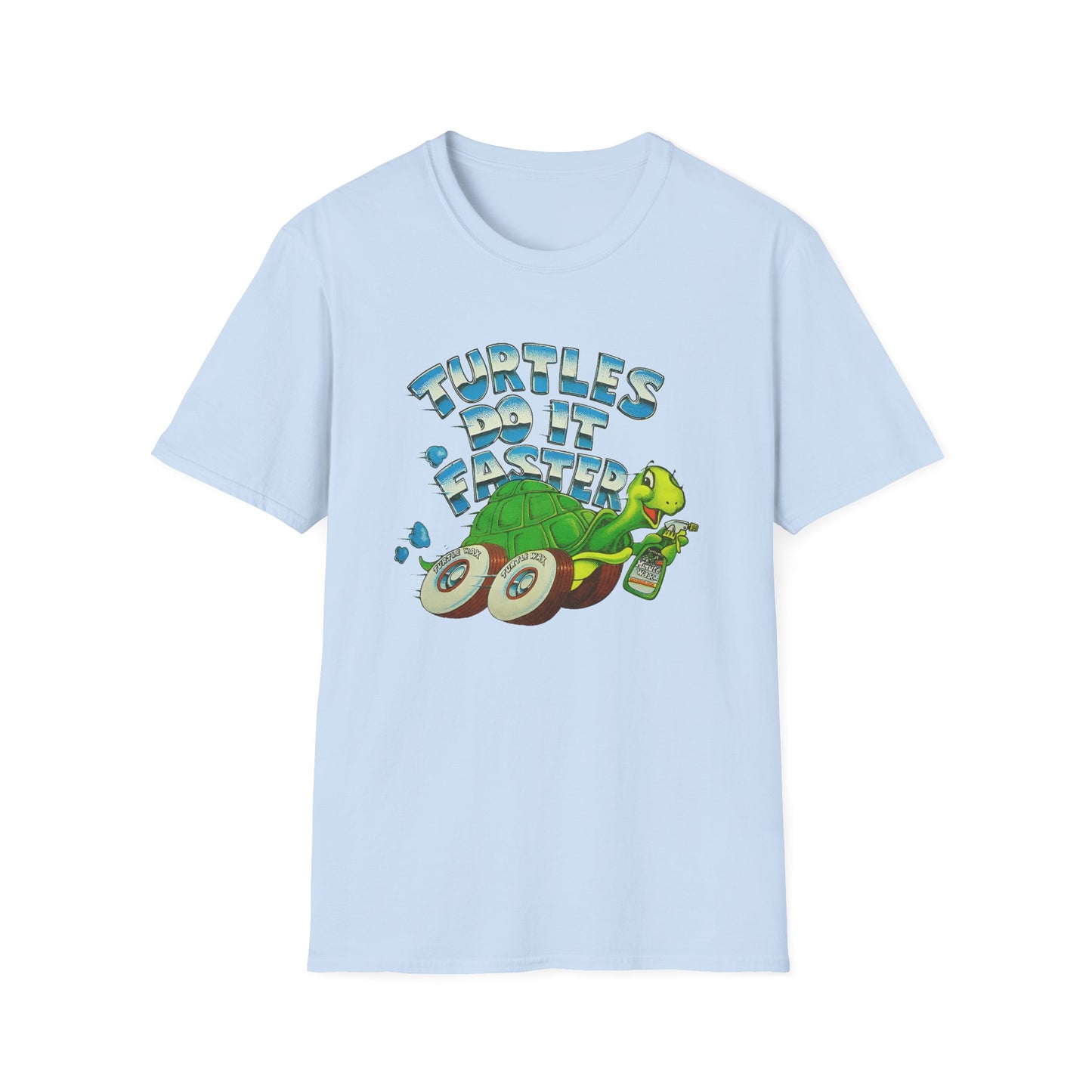 1980s turtle wax advertisement turtles do it faster reproduction tshirt