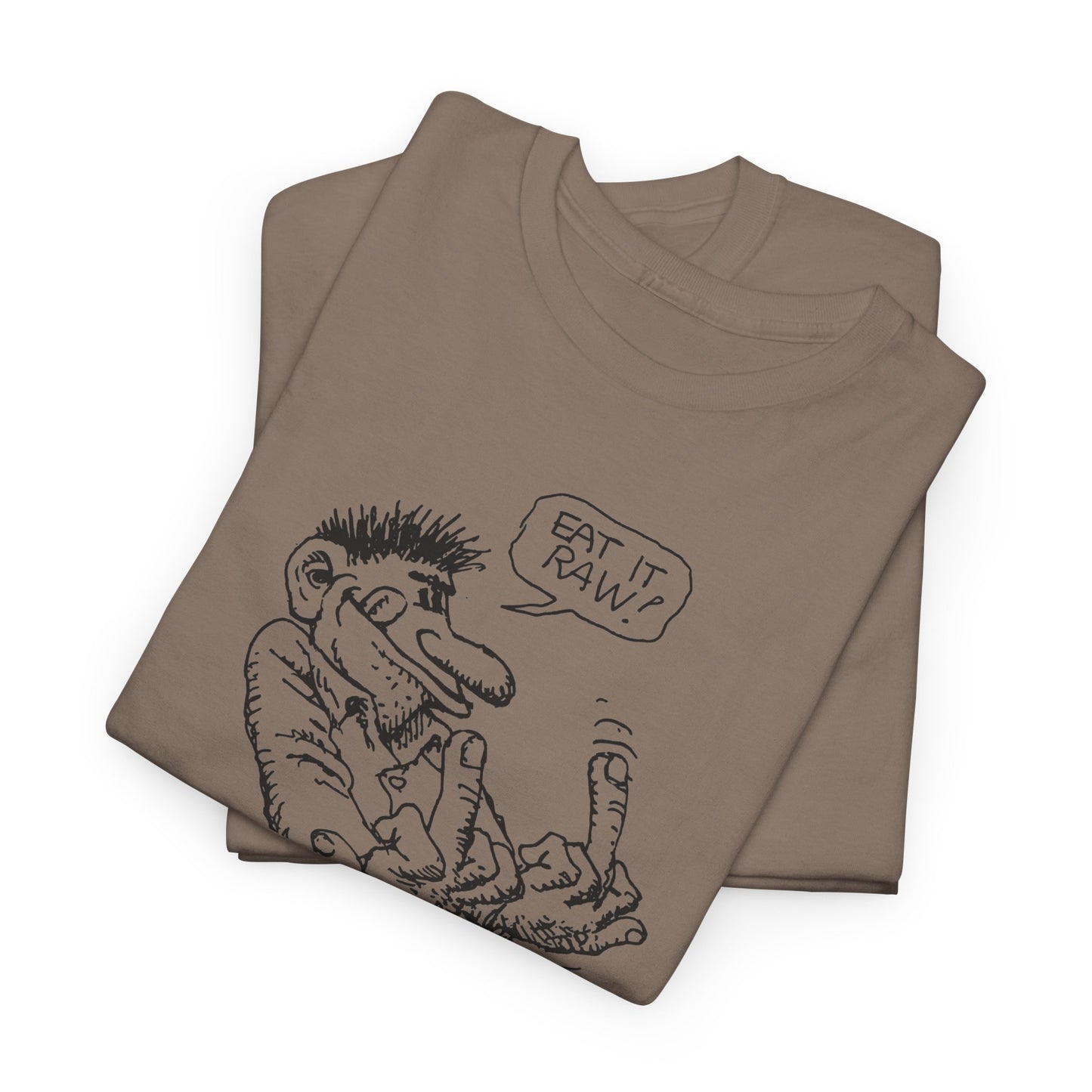 r. crumb eat it raw! double middle finger tshirt