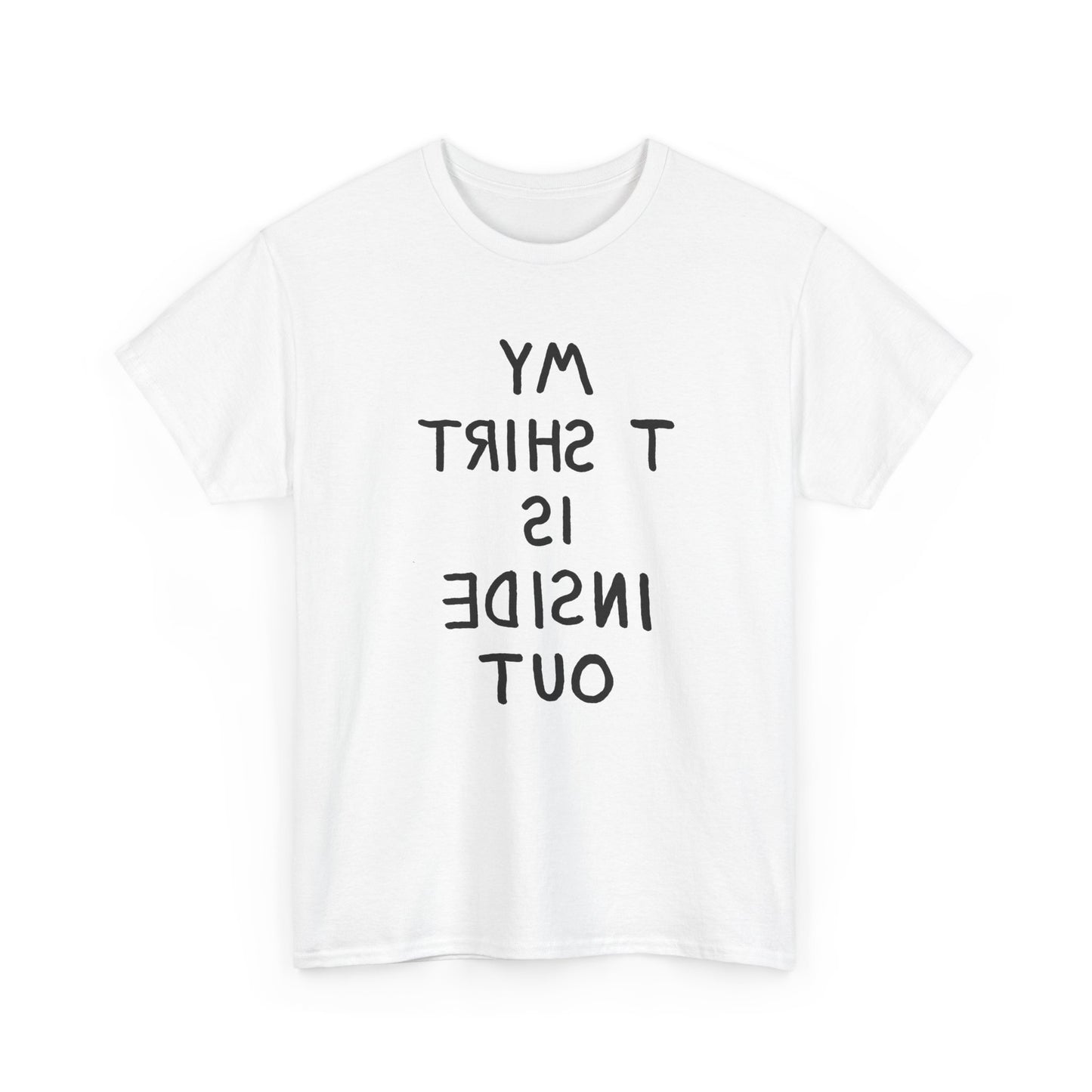 1960s novelty my tshirt is inside out spelled backwards custom hand drawn reproduction tshirt
