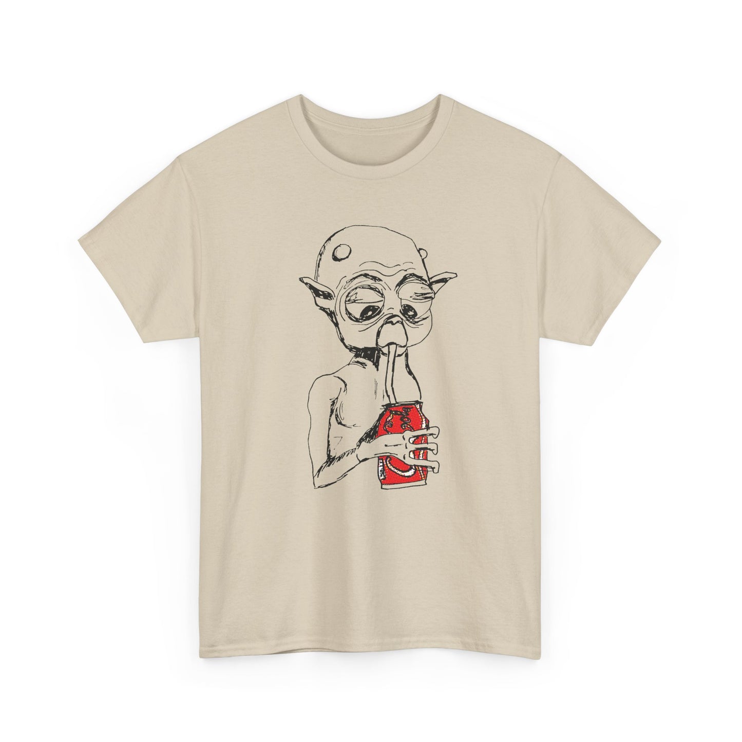 mysterious alien creature (MAC) drinking cola original sketch tshirt