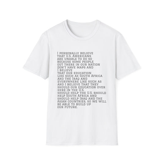 2007 miss teen america south carolina's answer meme tshirt