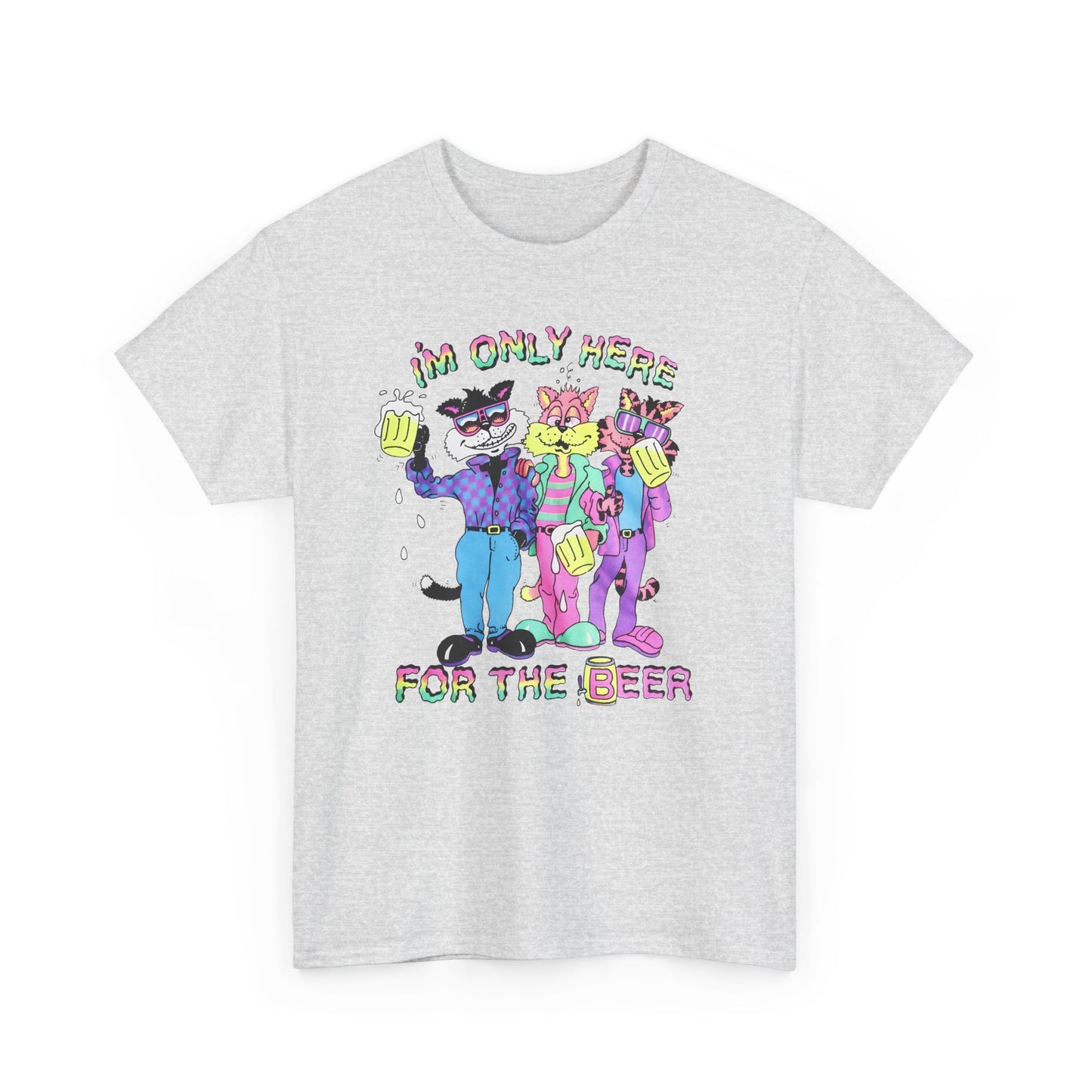 vintage 1991 i'm only here for the beer drunk cats reproduction tshirt