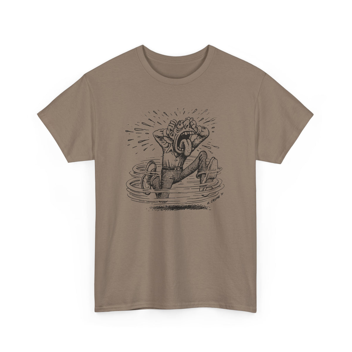 r. crumb man losing it tshirt