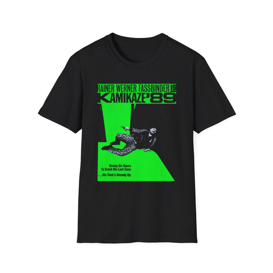 1982 rainer werner fassbinder's "kamikaze '89" movie poster tshirt
